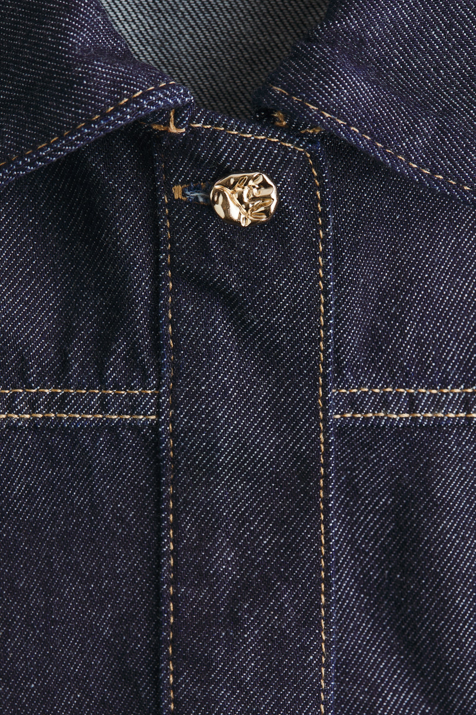 Denim popover shirt - Dark denim blue - 3