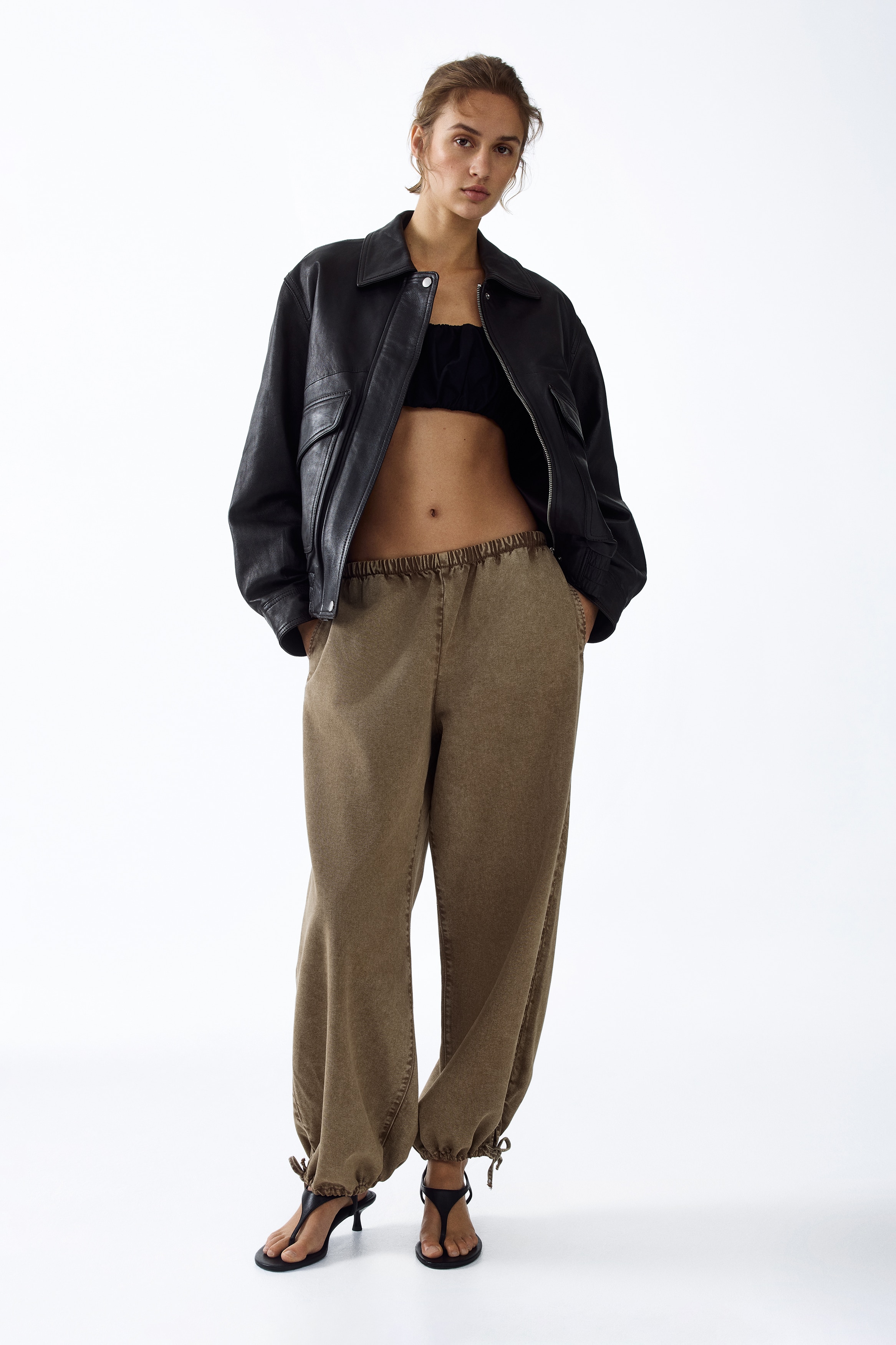 Balloon-leg denim trousers - Dark greige/Dark denim blue/Light denim blue/Black