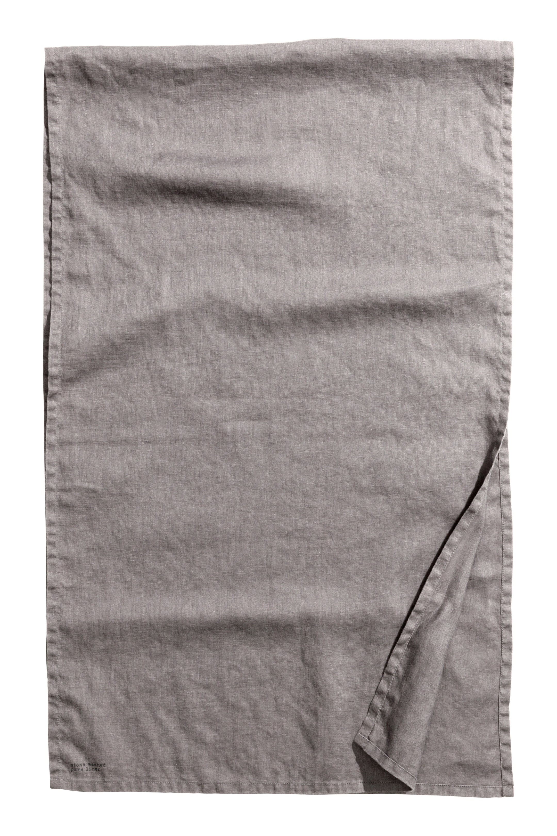 View larger image: Washed linen table runner - Dark grey - Home All | H&M GB 1