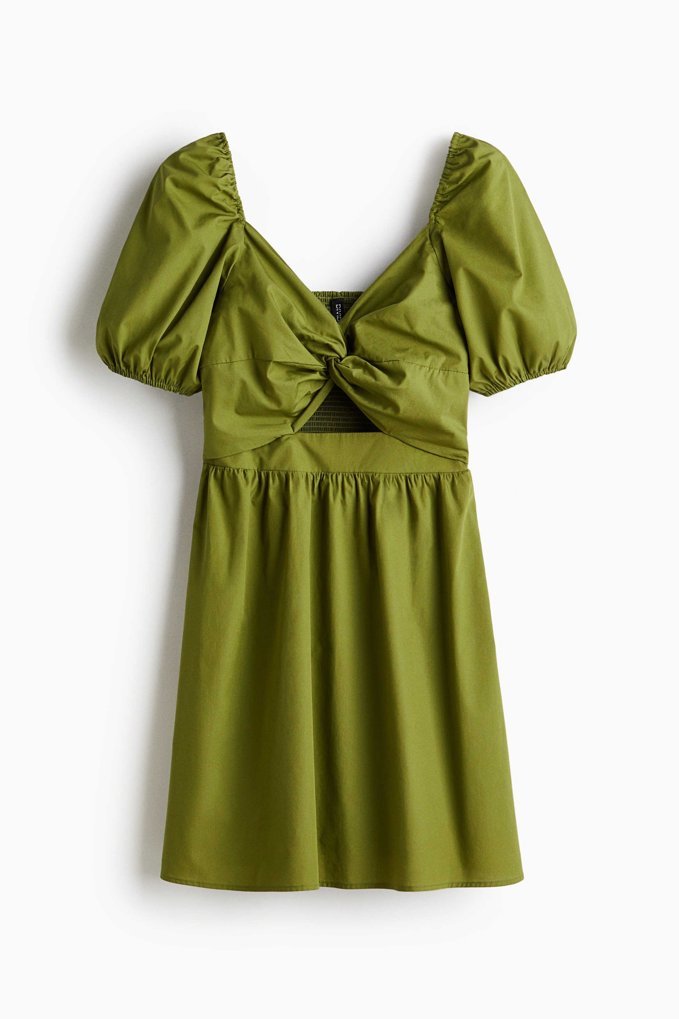 Vestido con detalle girado - Verde oliva