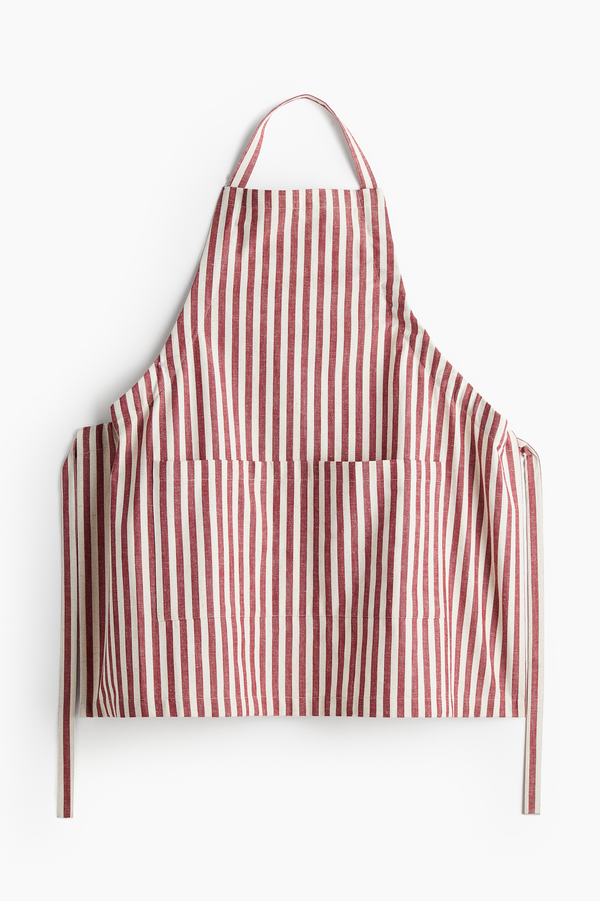 H&M Home  - Cotton-blend apron - Red/White striped - size: 75x80