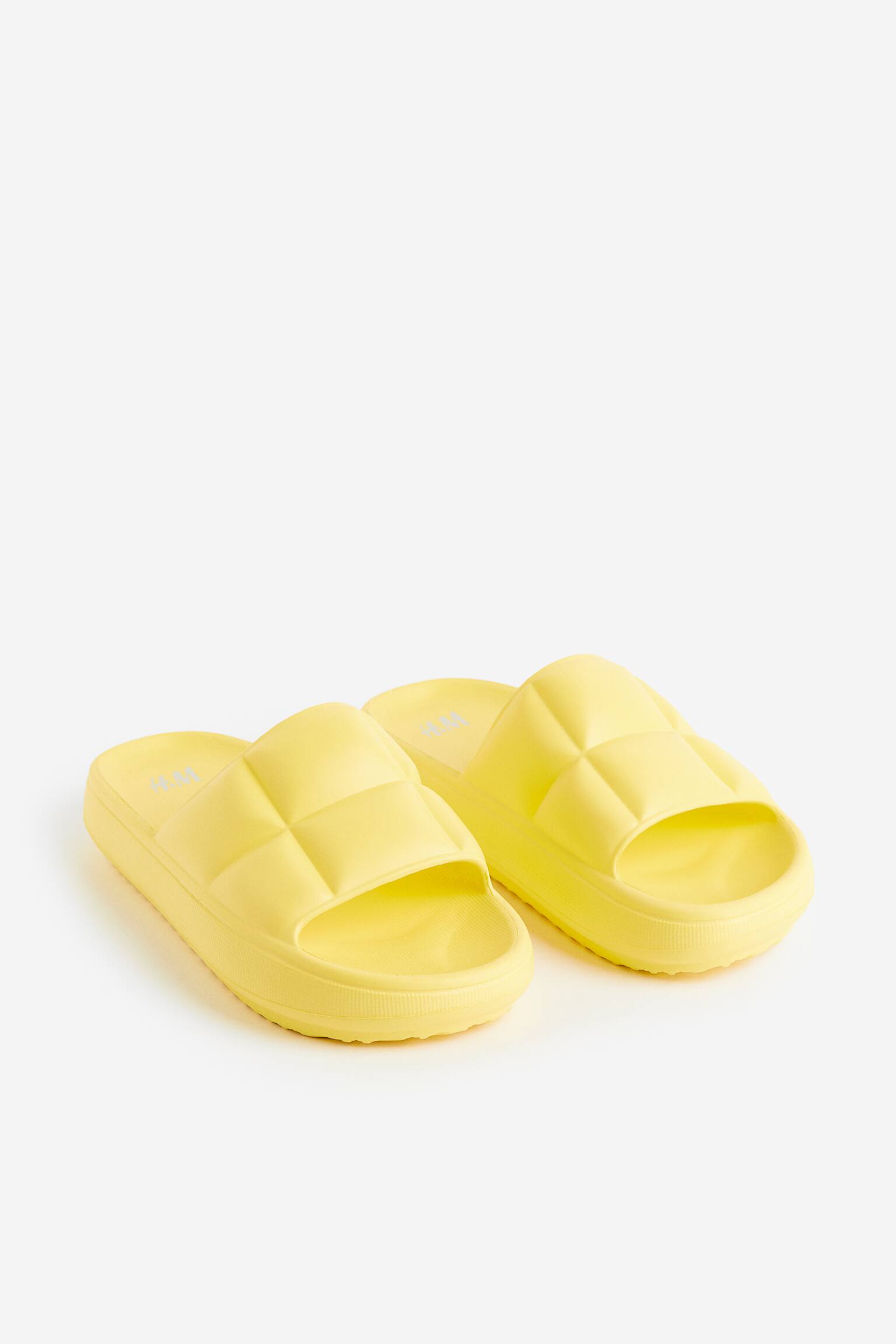 Quilted Slides - Yellow/Cream/Light purple - 4