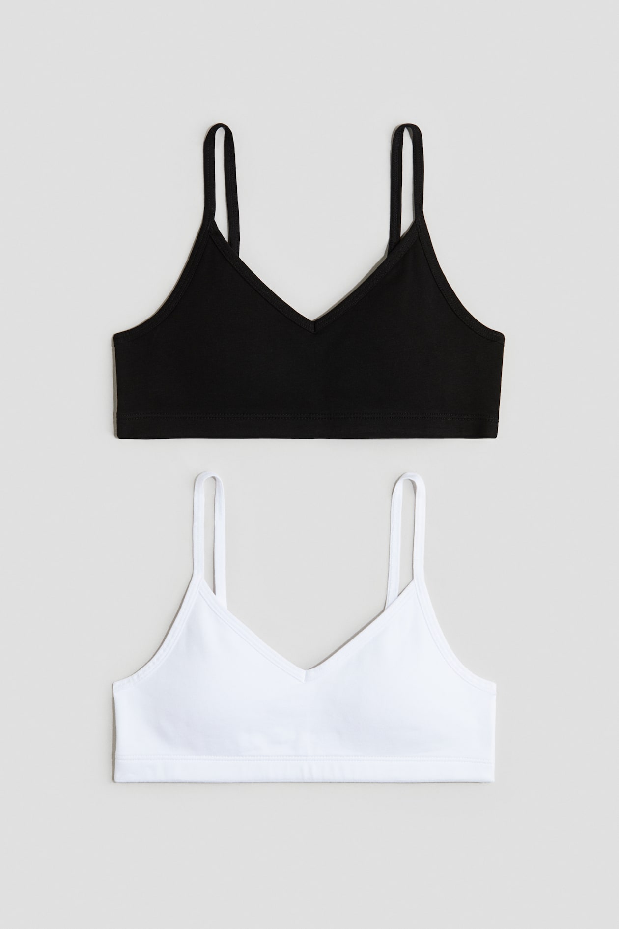 Lot de 2 brassières paddées en coton - Noir/blanc - ENFANT | H&M BE