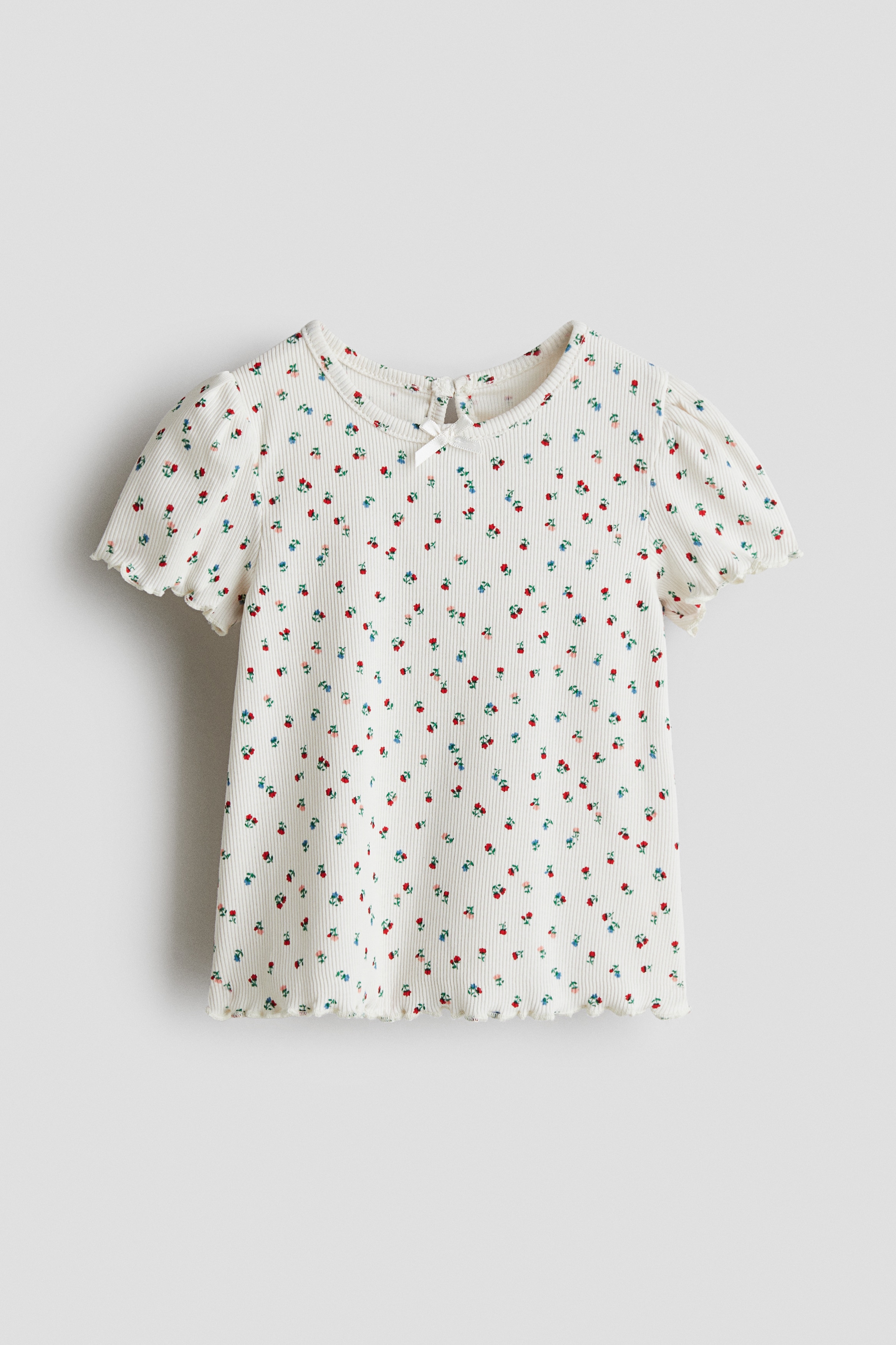Bébé - Top en coton imprimé Blanc/fleuri - Size: 86 (12-18M)  - H&M