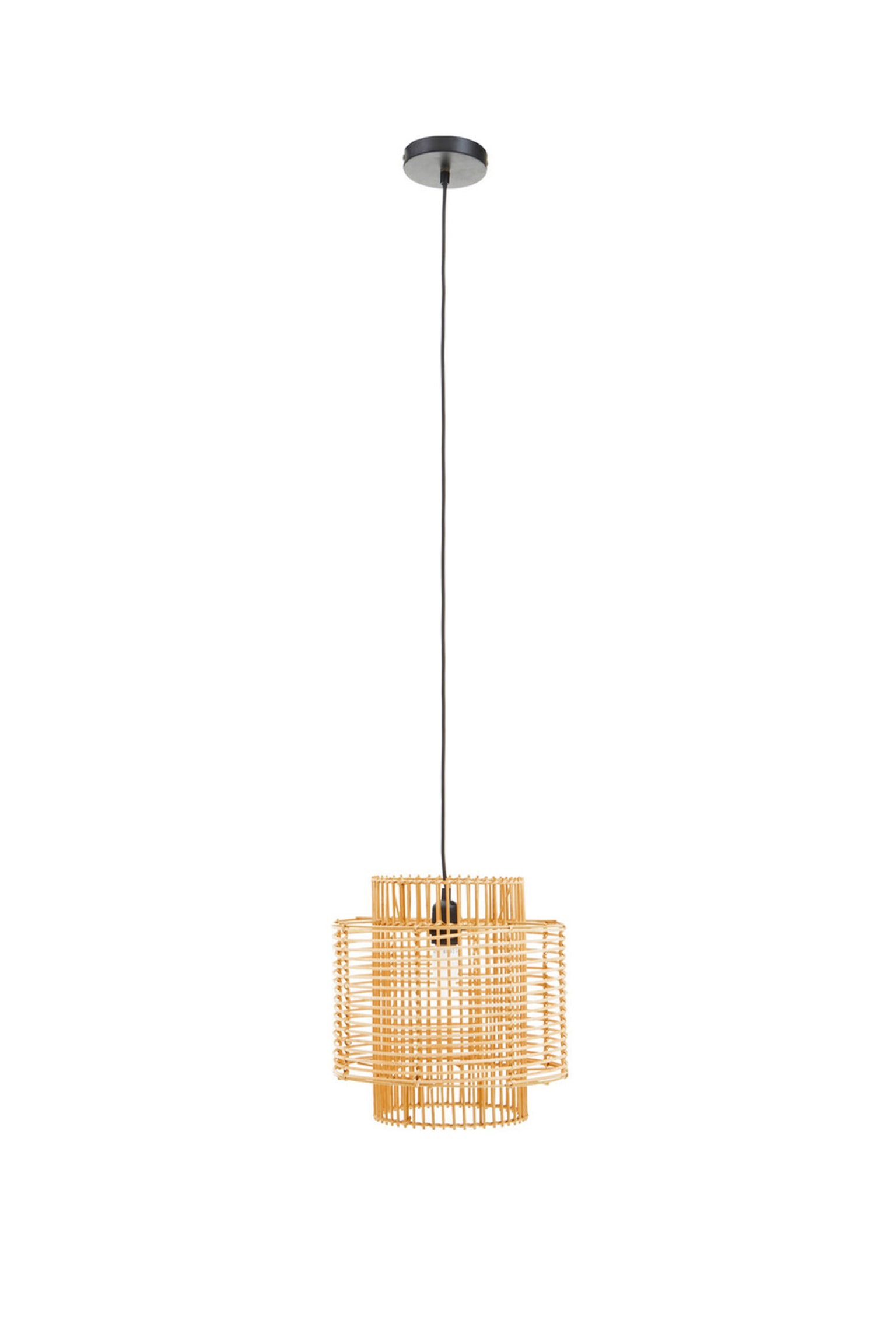 Jaya Rattan Overlapping Pendant Lamp - Natural - 1