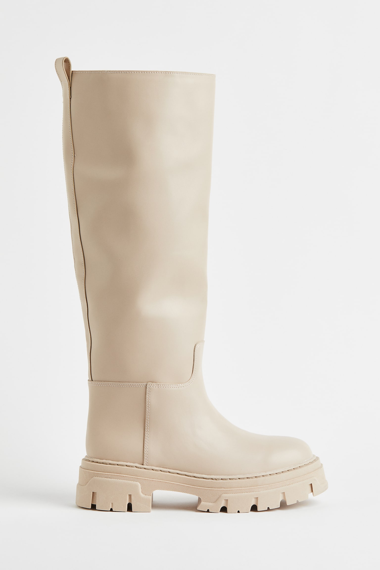 Knee High Boots - Light beige/Black/Beige - 1