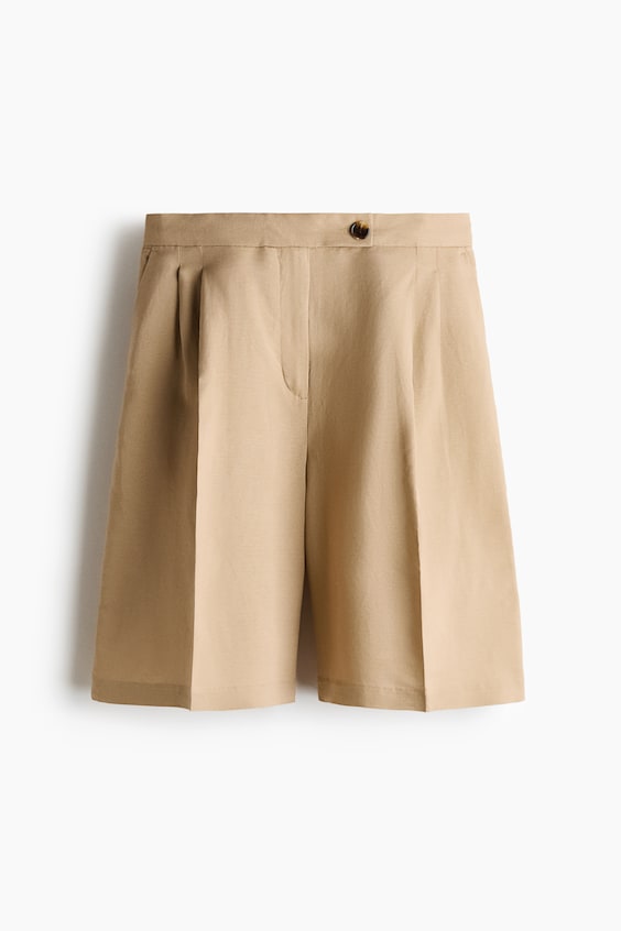Женские шорты H&M Linen-Blend Bermuda Shorts