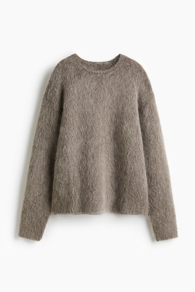 Mohair-blend jumper - Grey marl/Red/Dark brown/Cream/Mint green - 1
