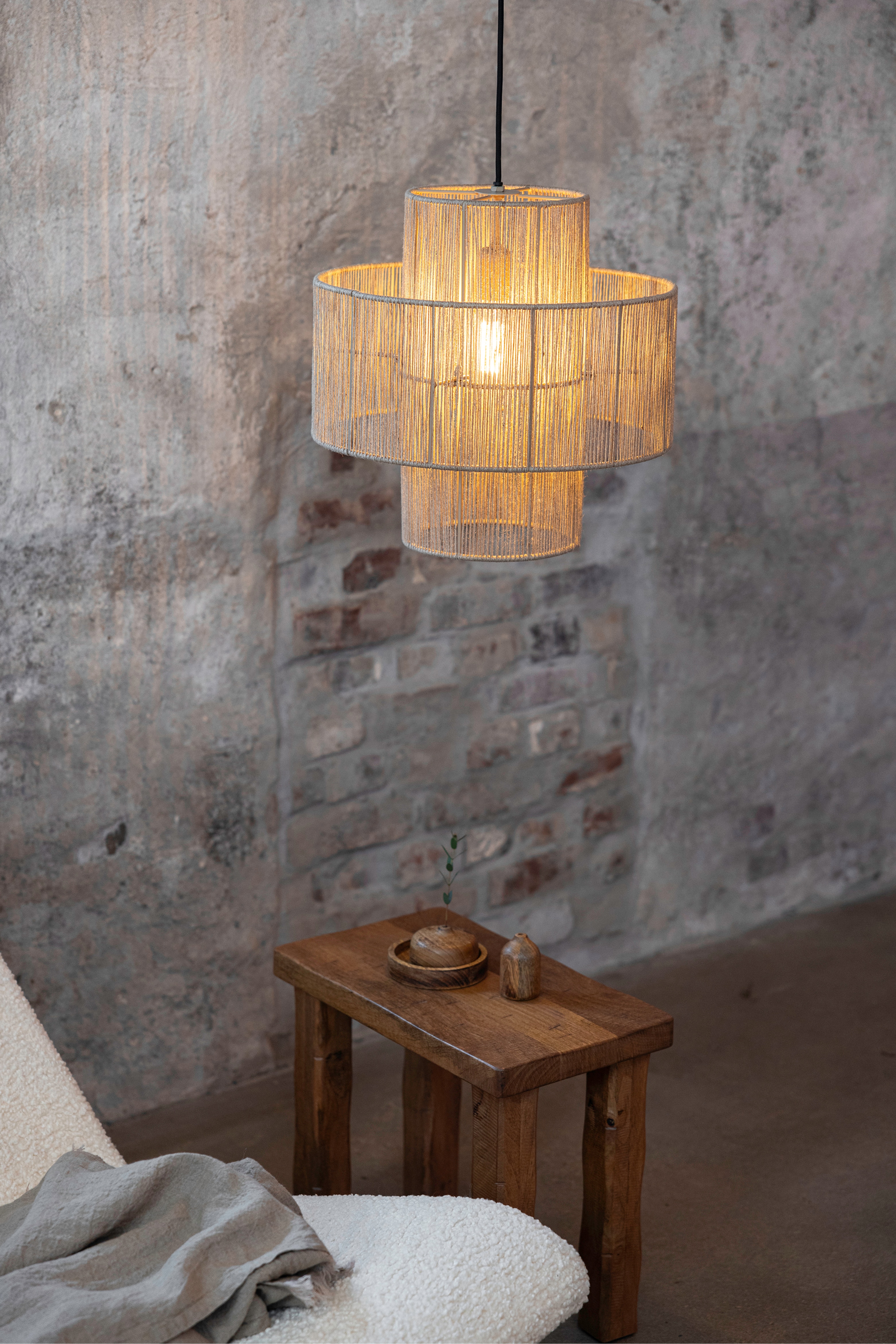 Soga Taklampa - Beige/Svart