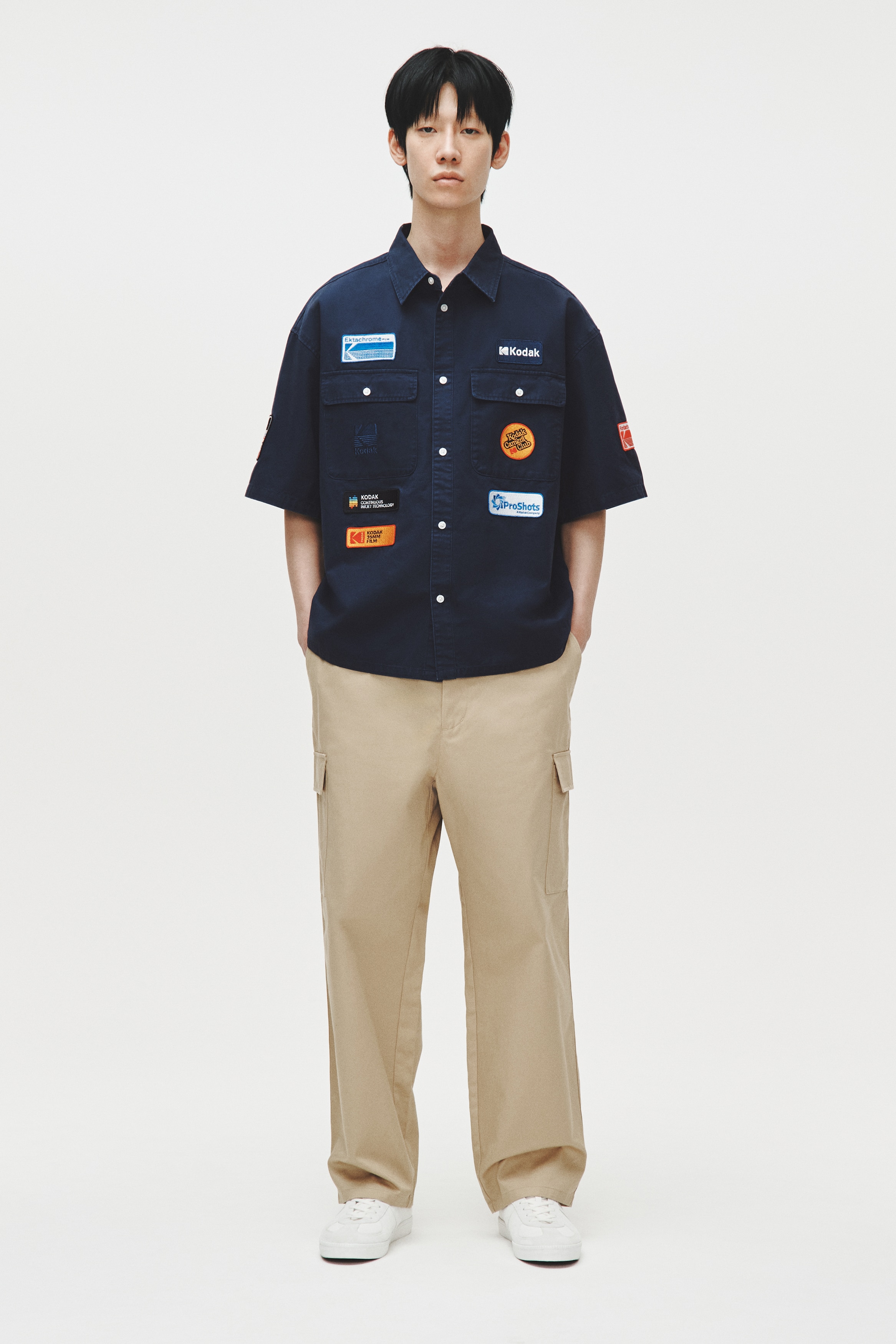 Loose-Fit Appliquéd Cotton Denim Shirt