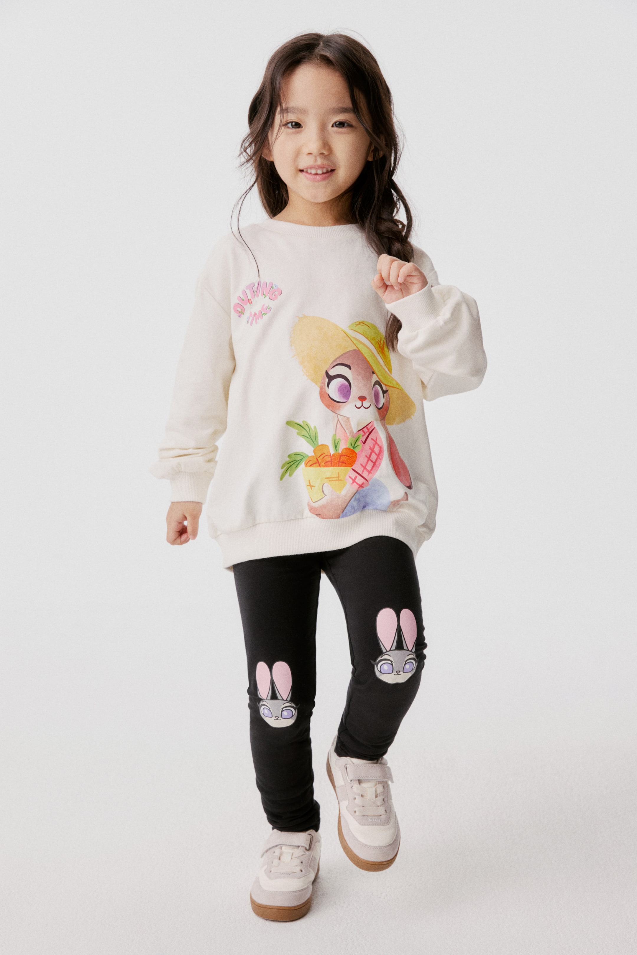 이미지 확대 보기: 기모 레깅스 - 블랙/주토피아 - Kids | H&M KR 1
