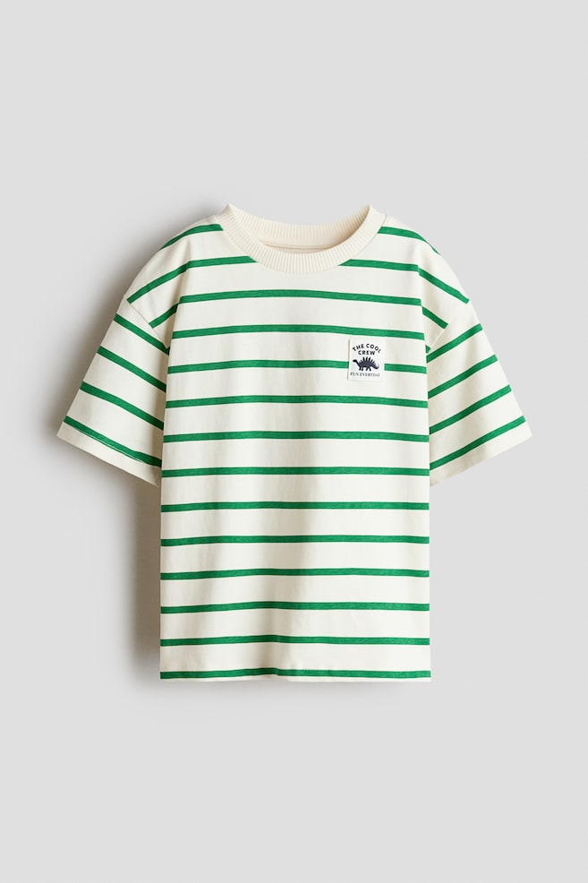 Printed T-shirt - Cream/Green striped/Light yellow/Tropicool/Dark turquoise/Pacific/Black/NASA/Dusty turquoise/Energy/White/New York Diner/White/Boston Garage Club/Light green/Gelato/Navy blue/Bear - 1
