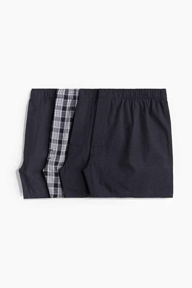 4er-Pack Boxershorts - Schwarz/Weiß kariert/Hellgelb/Kariert/Dunkelblau/Kariert/Grau/Schwarz/Khakigrün/Kariert/Rot/Kariert/Weinrot/Kariert/Hellblau/Dunkelblau/Schwarz/Grau/Dunkeltürkis/Kariert - 1