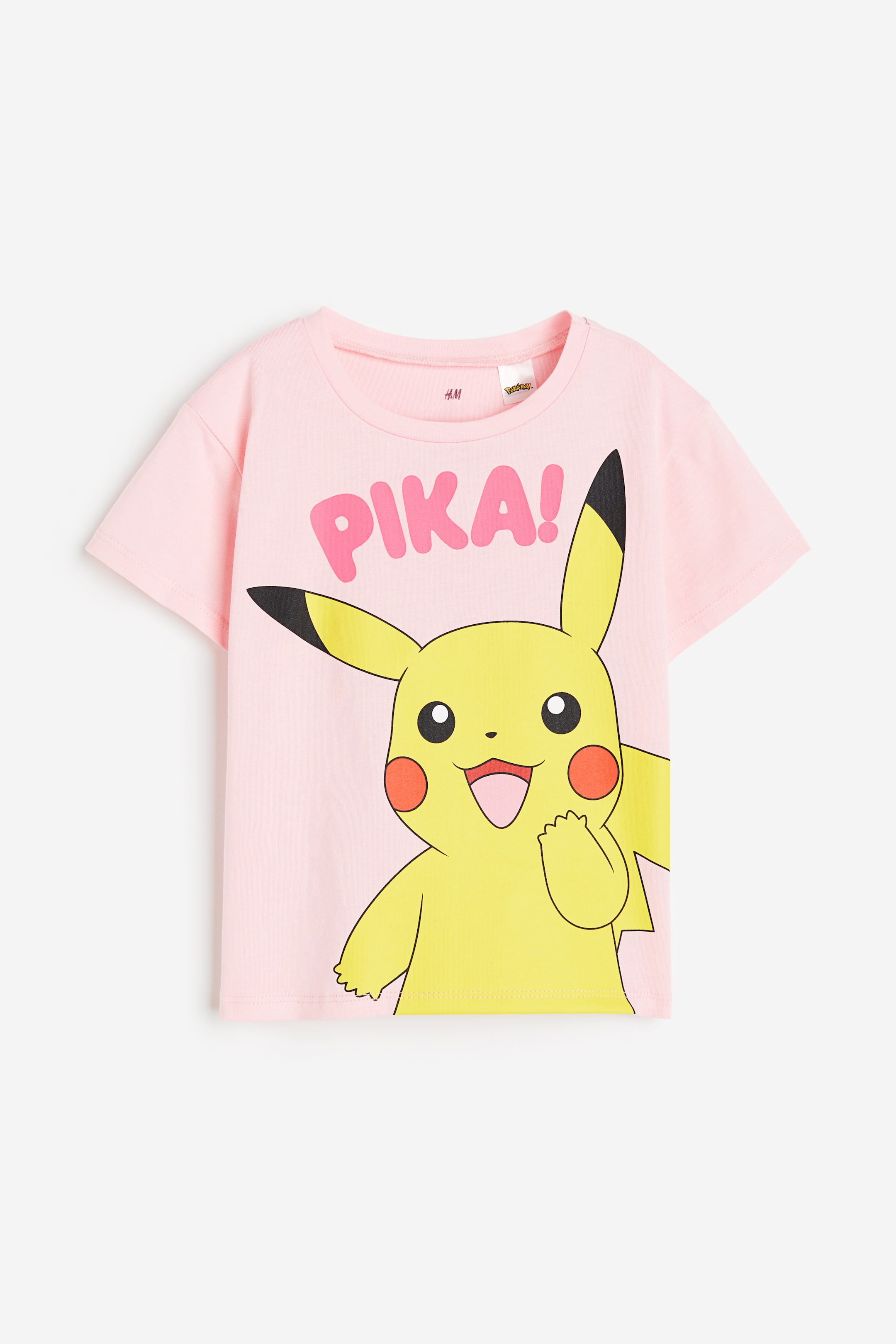 T-shirt com motivo estampado - Decote redondo - Mangas curtas - Rosa  claro/Pokémon - CRIANÇA | H&M PT