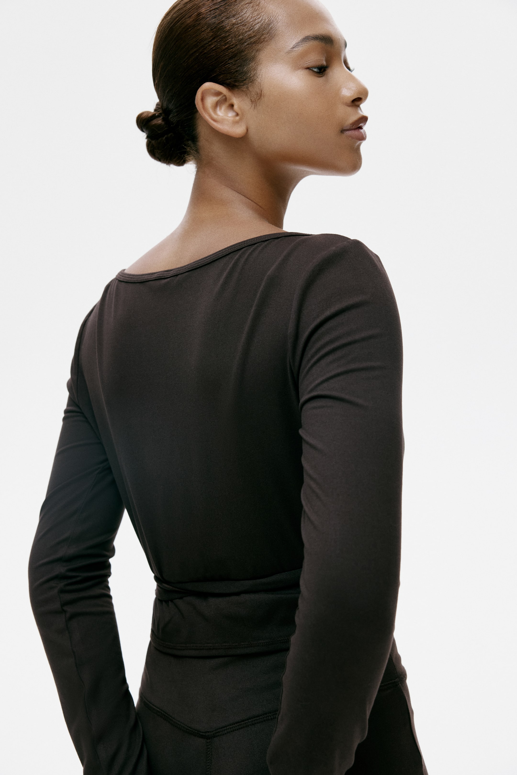 Женские топы H&M Brushed Jersey Wrap Top — фото 3