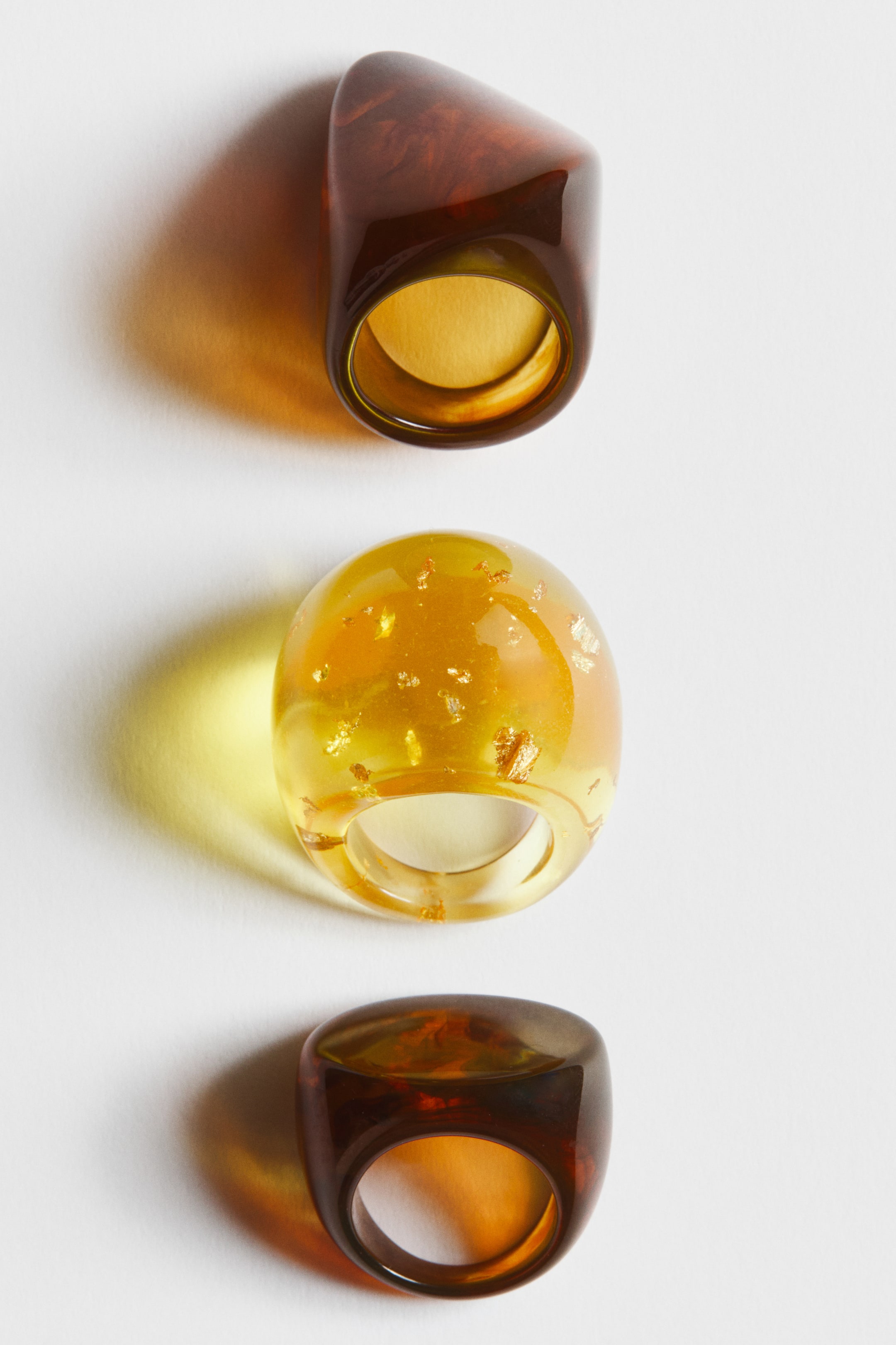 View larger image: 3-Pack Chunky Rings - Brown/marbled - Ladies | H&M US 1