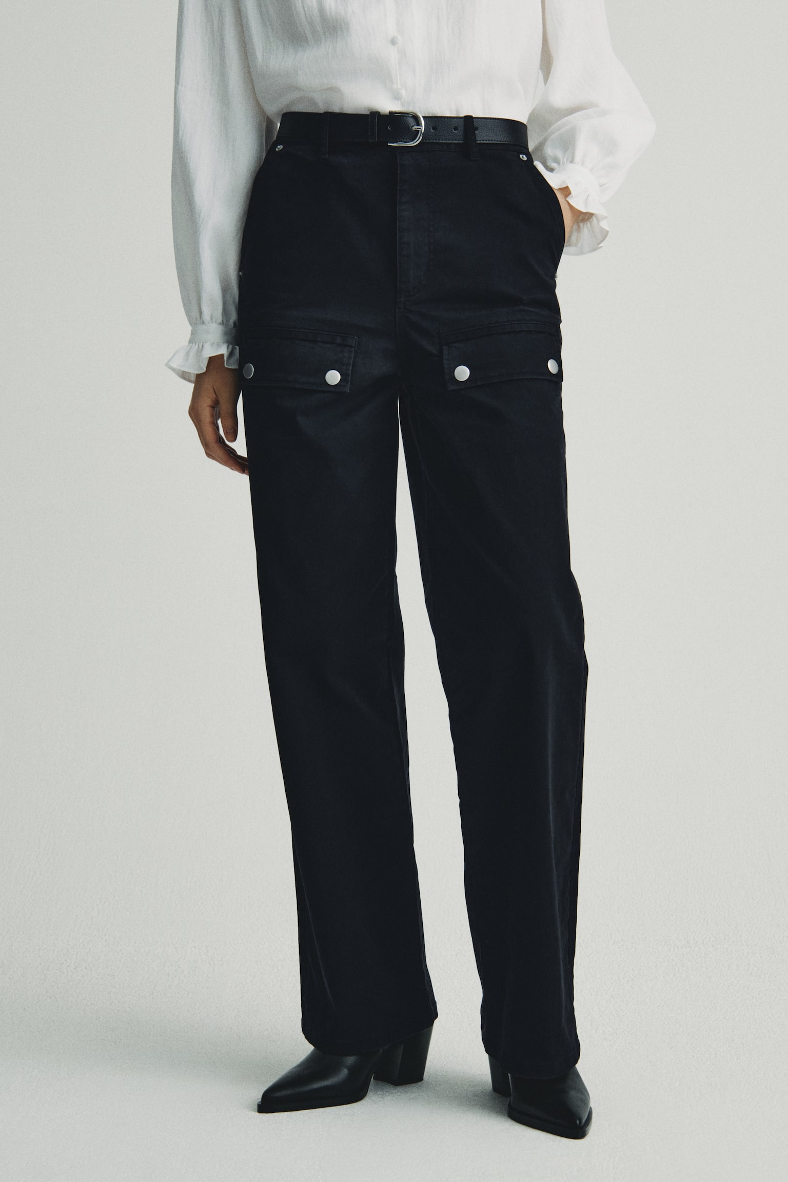 Quần dài túi hộp - Màu đen/Màu xám - 7