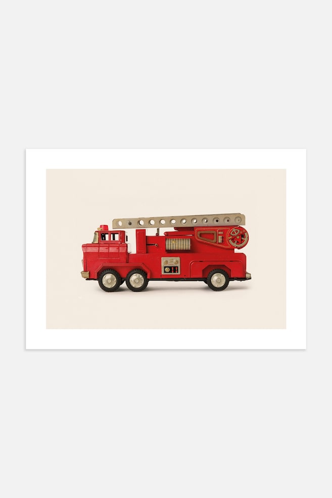 Fire Truck Plakat - Rød/beige - 1