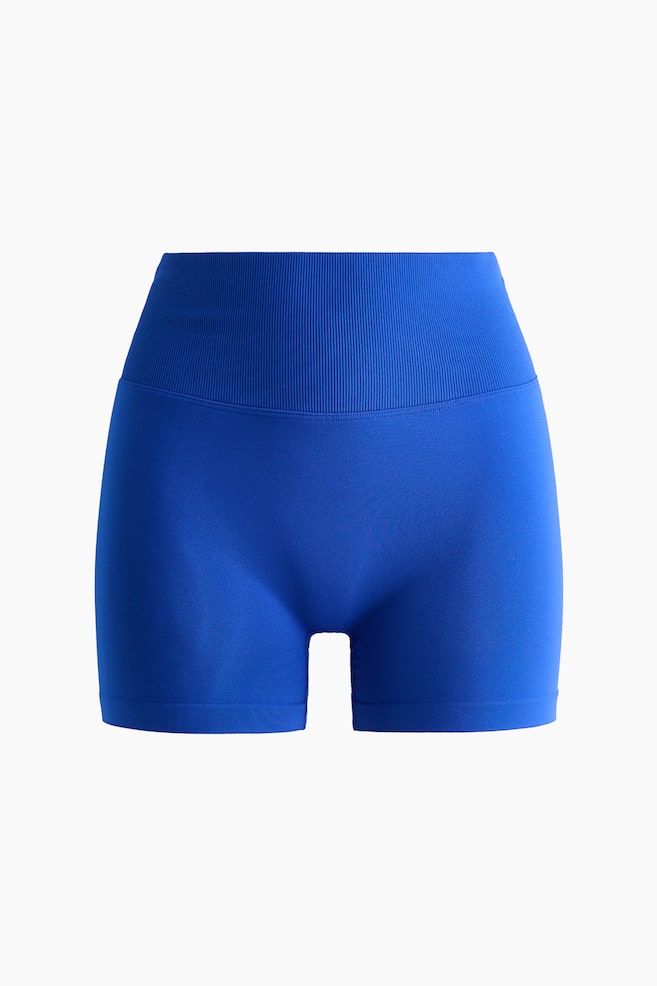 Seamless Scrunch Hot Pants with DryMove™ - Cobalt blue/Choco mocha/Black - 1