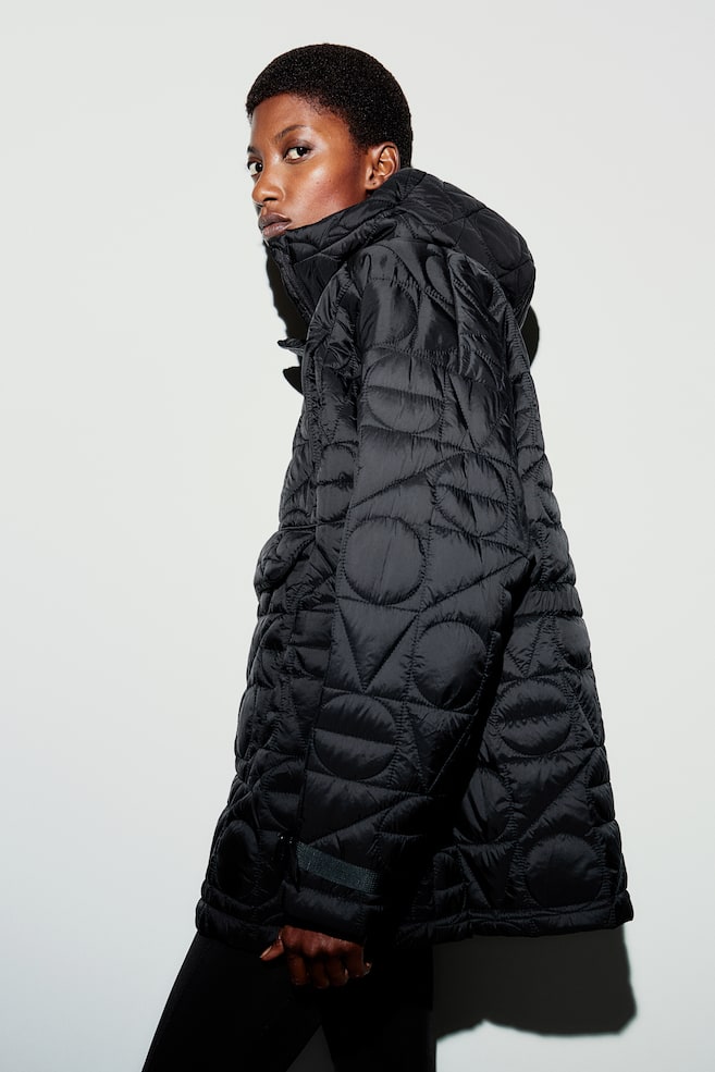 Oversized quilted popover jacket - Black - 1