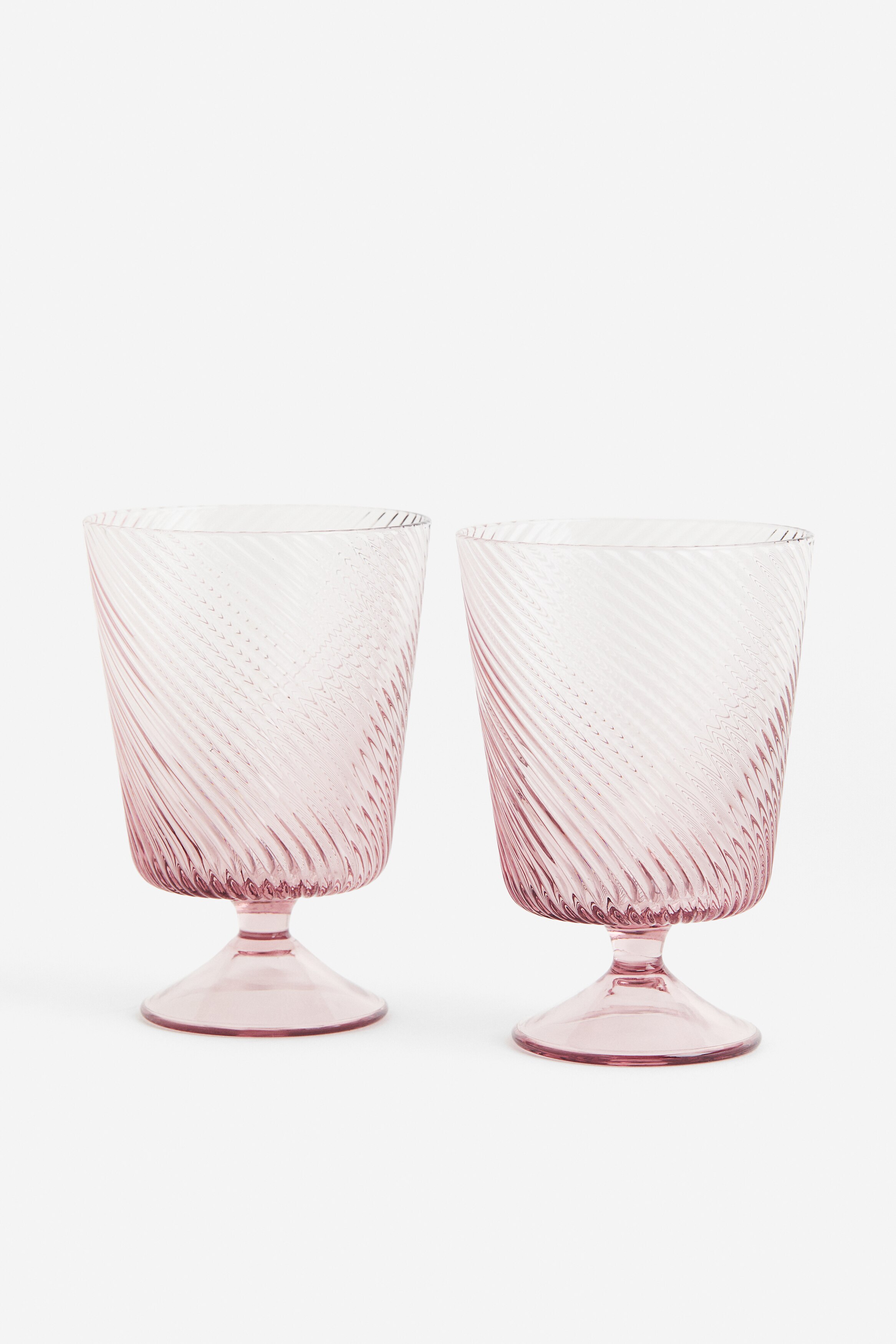 ピンクのガラスワイングラス 2個セット