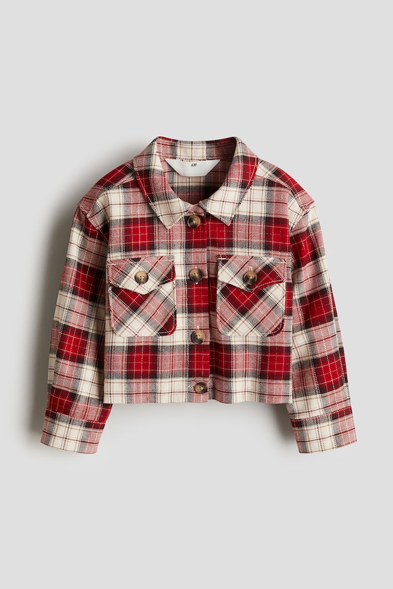 Cropped flannel jacket