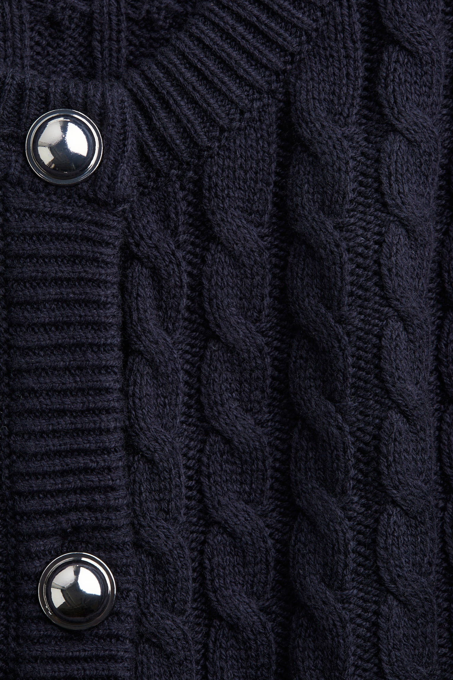 Женский кардиган H&M Cable-Knit, цвет: Тёмно-синий — фото 2