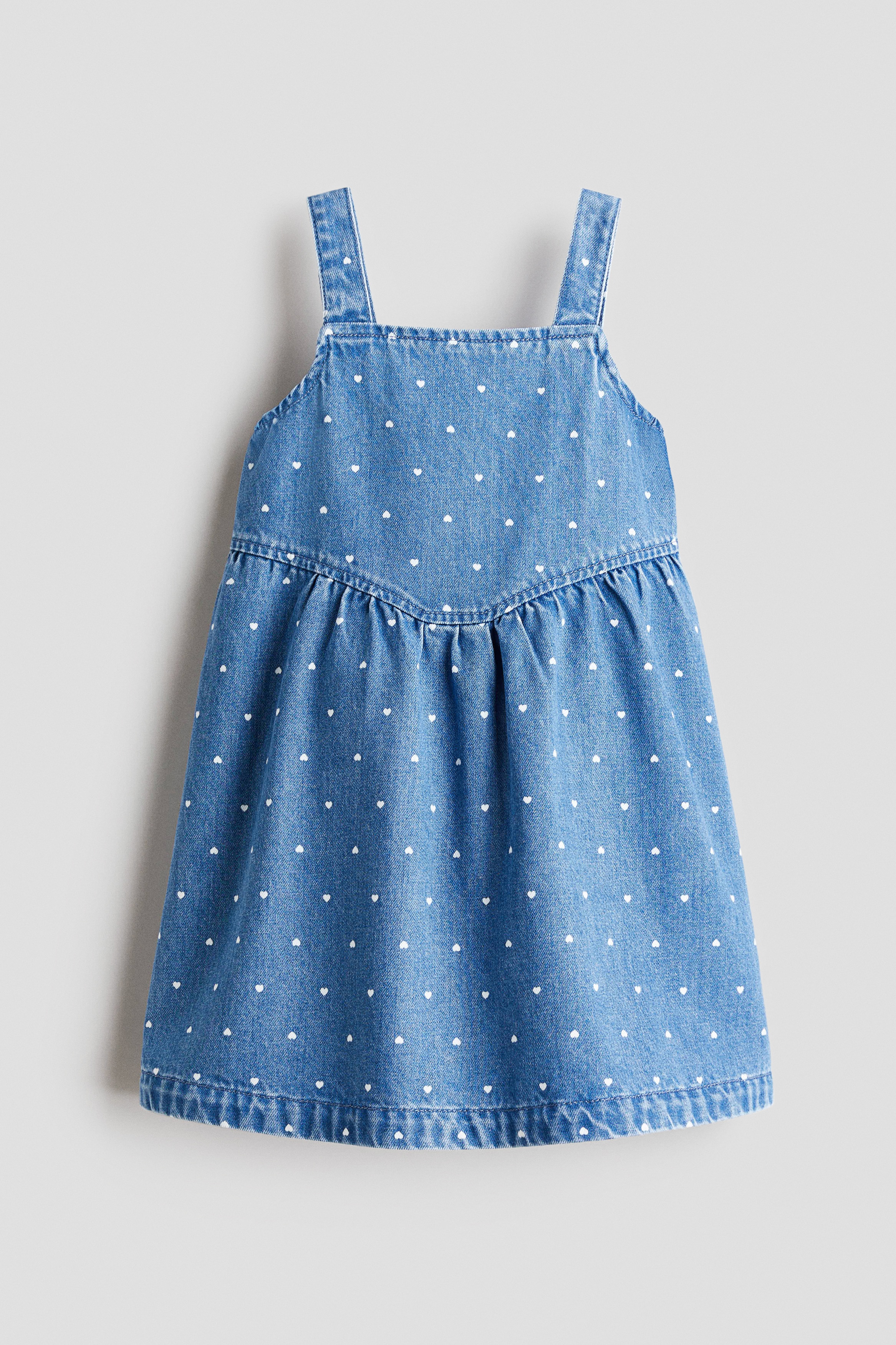 Printed denim dress - Denim blue/Hearts