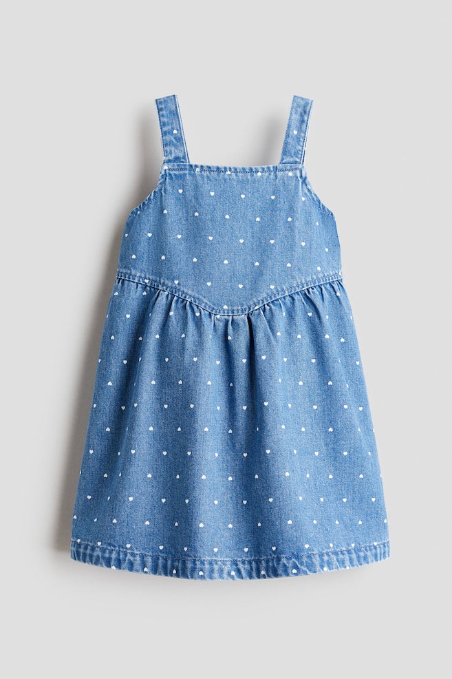 Printed denim dress - Denim blue/Hearts - 1
