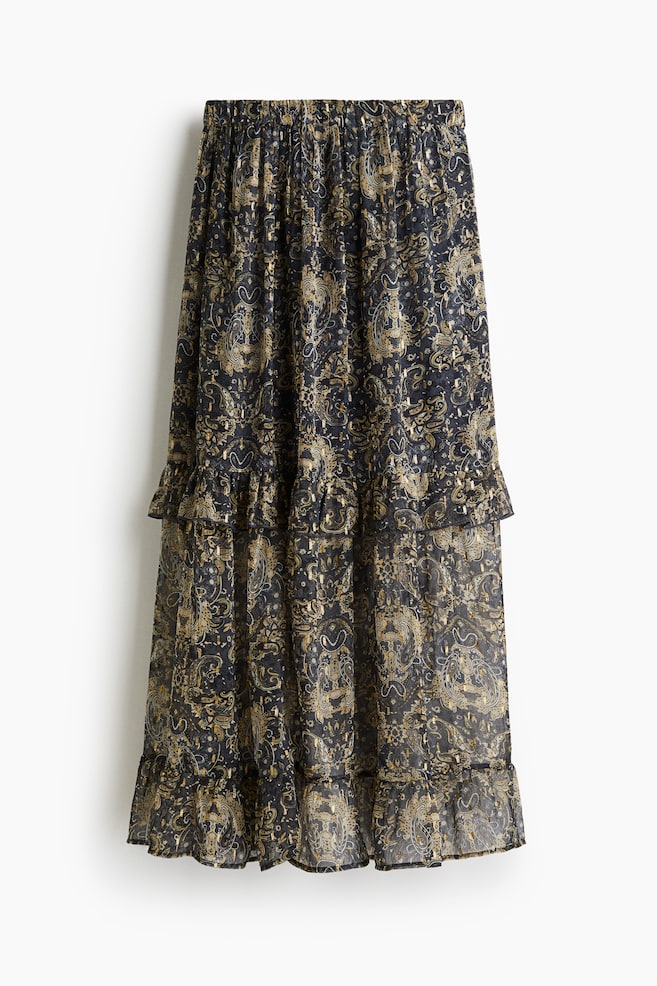Falda de gasa con volantes - Azul marino/Estampado - 1