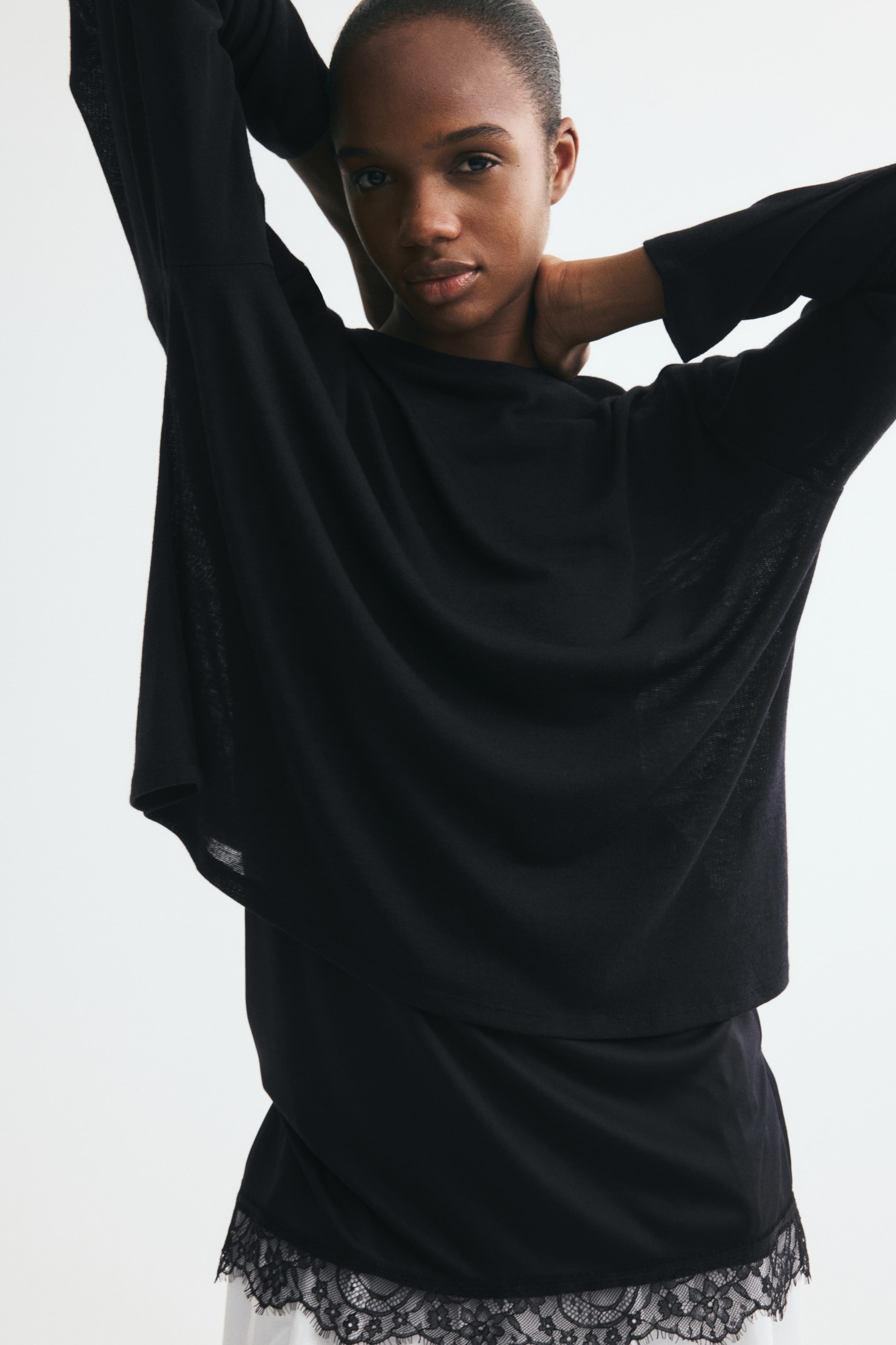Layered Lace-Trimmed Top