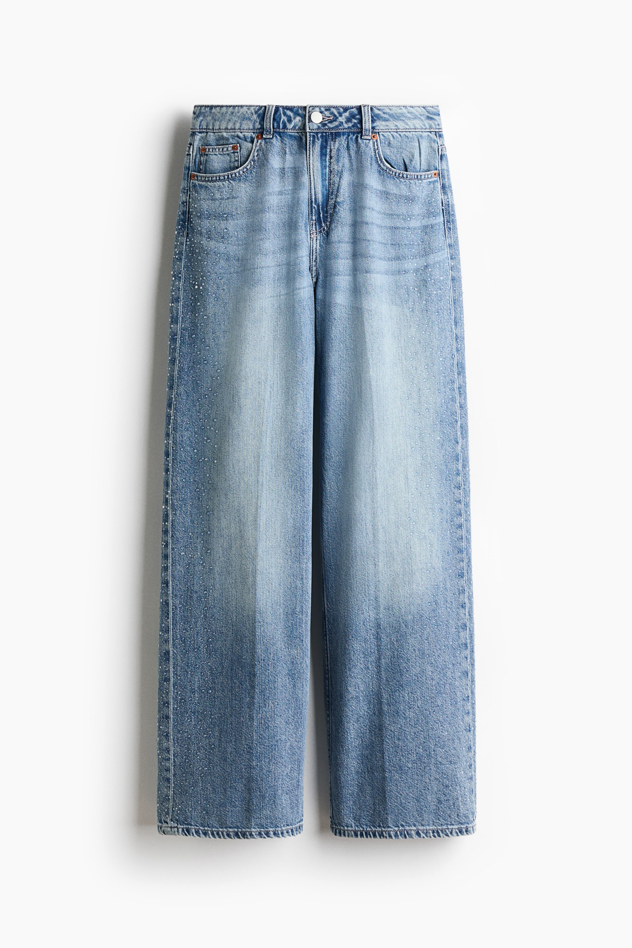 View larger image: Straight Regular Waist Jeans - Light denim blue - Ladies | H&M 1