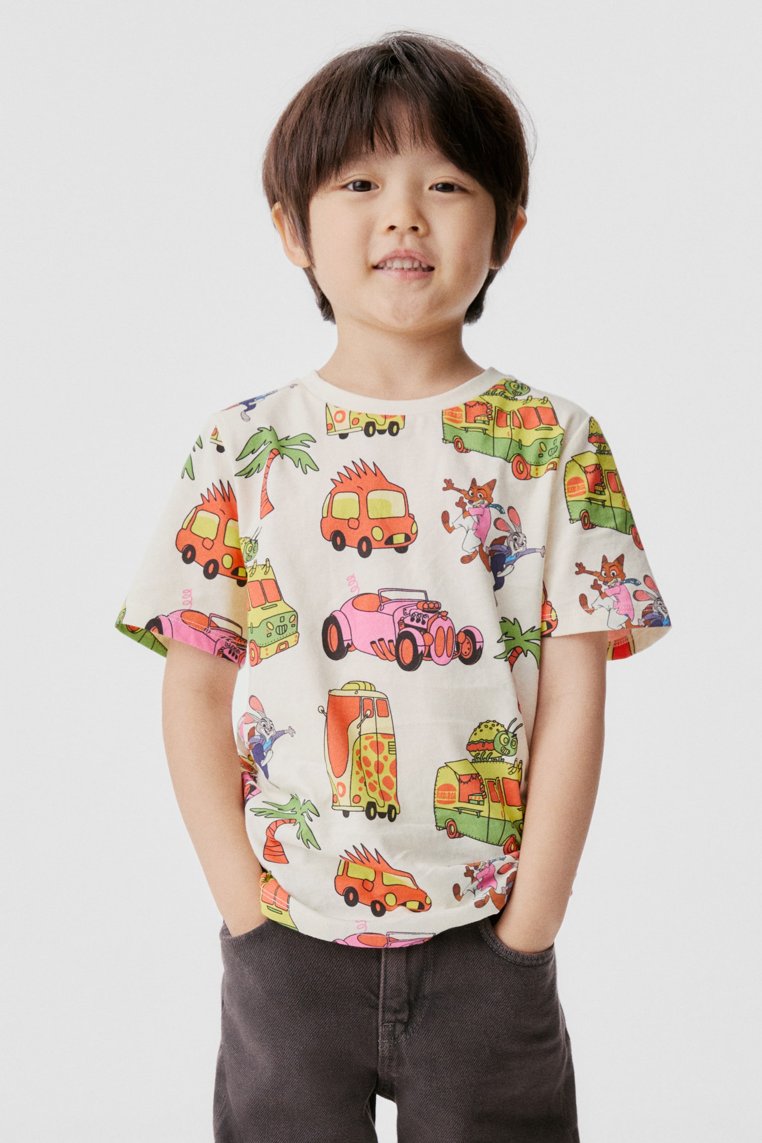 Áo thun cotton in hình - Màu trắng/Phi vụ động trời/Màu hồng/Phi vụ động trời/Màu trắng/Phi vụ động trời/Xanh dương/Phi vụ động trời - 1