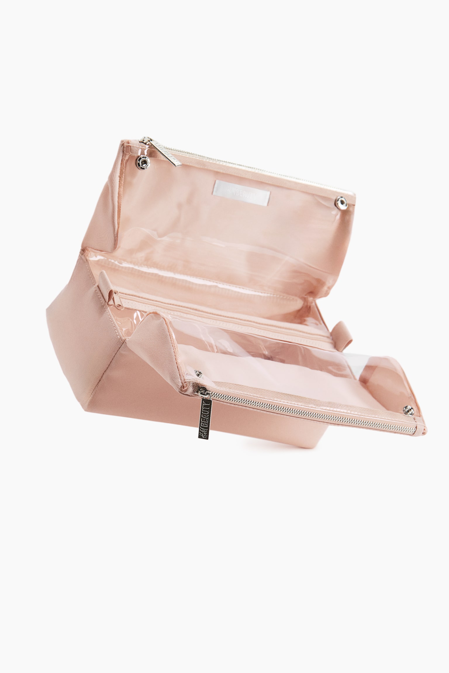 Canvas wash bag - Light beige/Pink/Black - 3