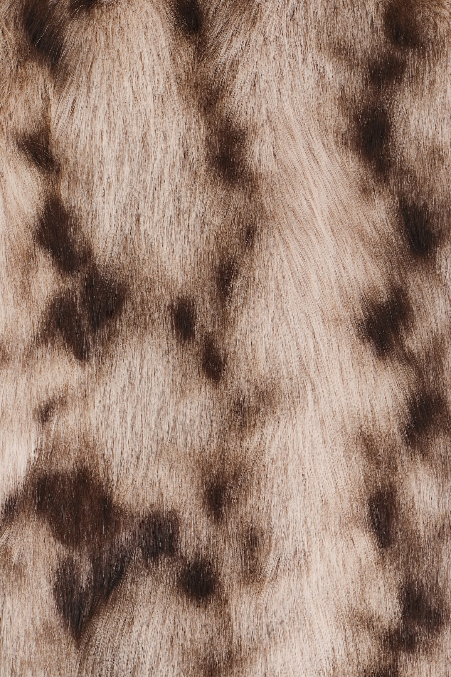 Huňatý kabát - Béžová/fŕkaná/Tmavohnedá/Svetlobéžová/Tmavohnedá - 4