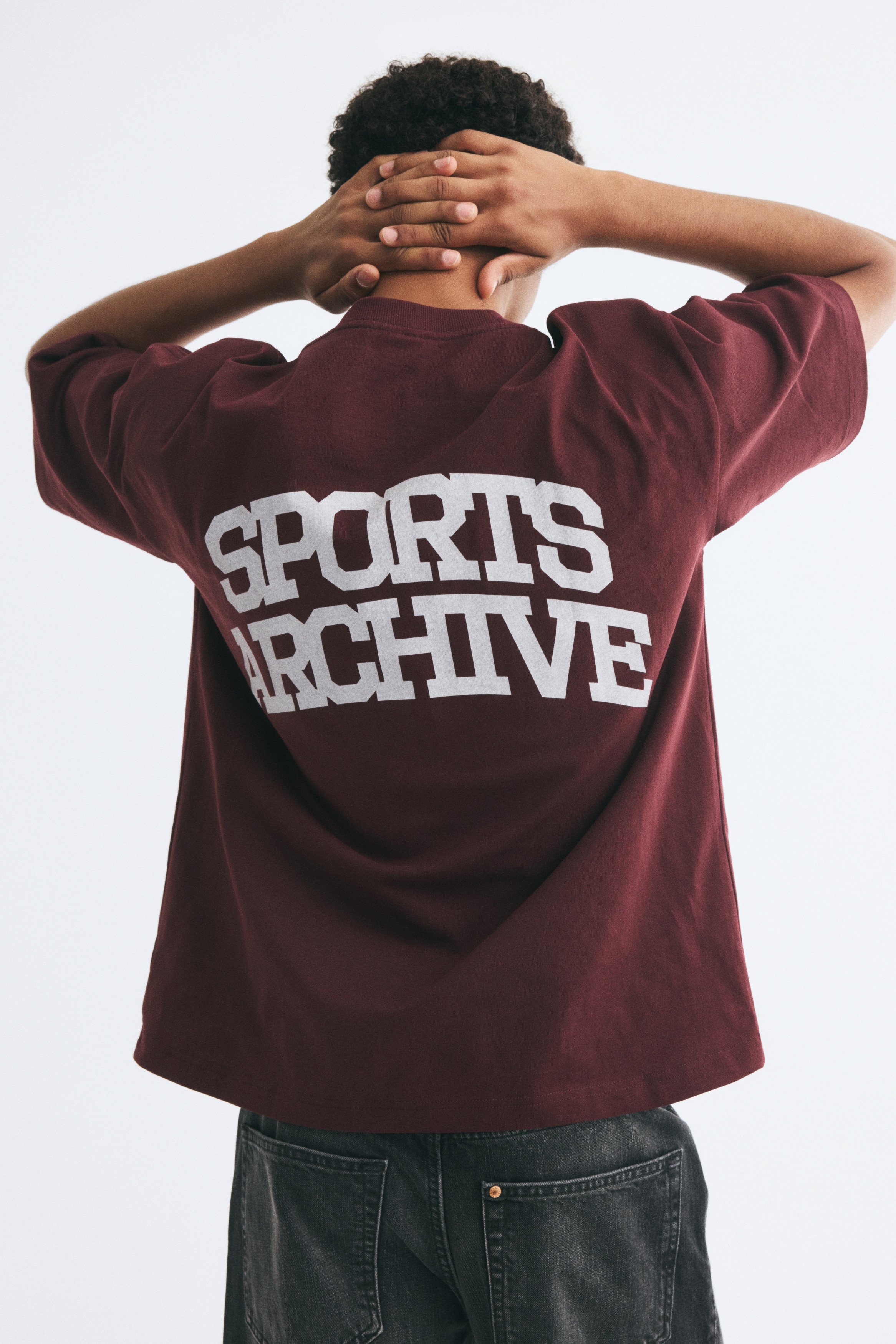 Áo thun cotton in hình Relaxed Fit - Màu đỏ đậm/Sports Archive/Màu xanh dương nhạt/Phys. Ed.