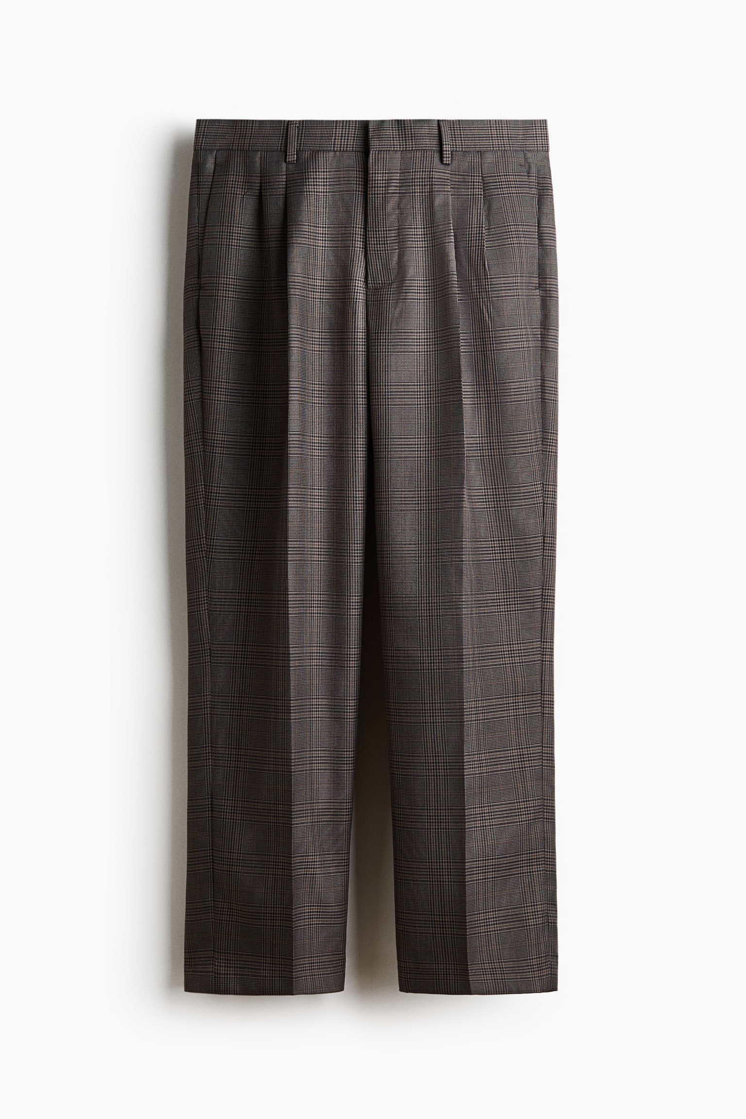 Svečane pantalone Regular Fit - Svetlobež/karirano/Crna/tanke pruge - 1