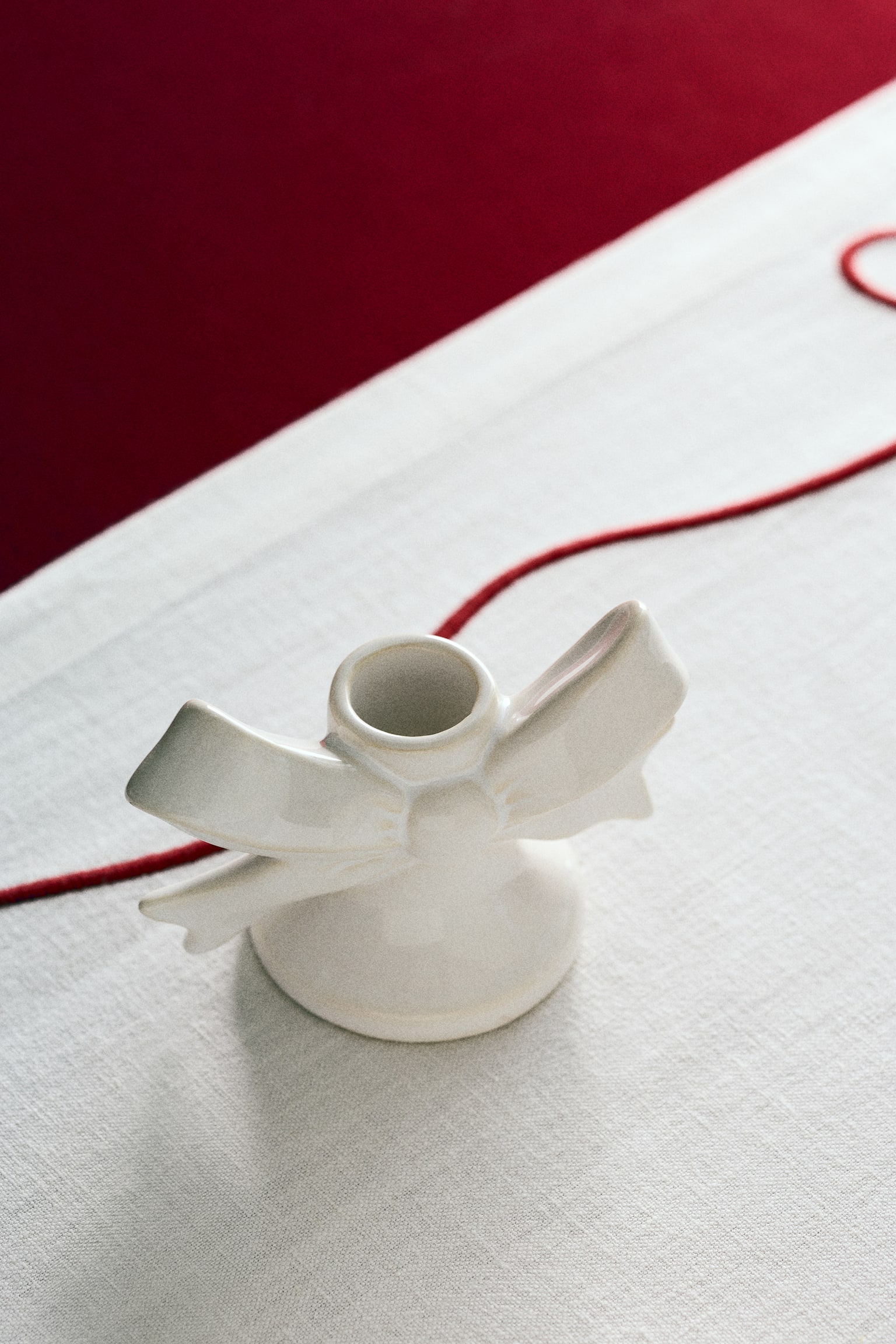 פמוט פיסולי מקרמיקה - לבן/פפיון/לבן/דוב קוטב/ירוק/פפיון - 2