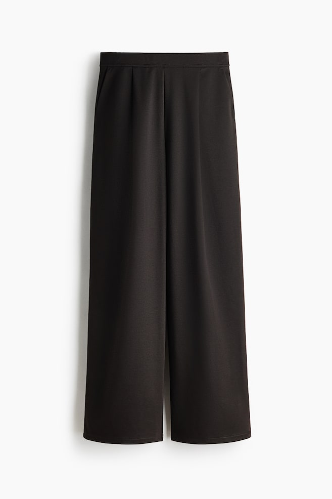 Wide-Leg Pants - Dark brown/Dark gray melange/pinstriped/Black/Taupe melange - 1