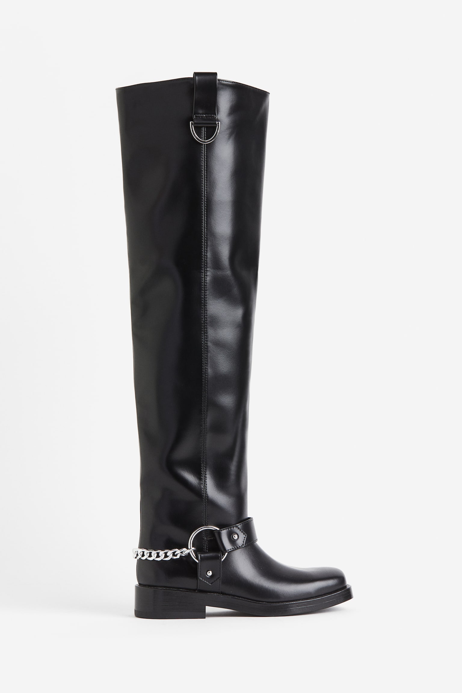 Over-the-knee biker boots - Black - 1