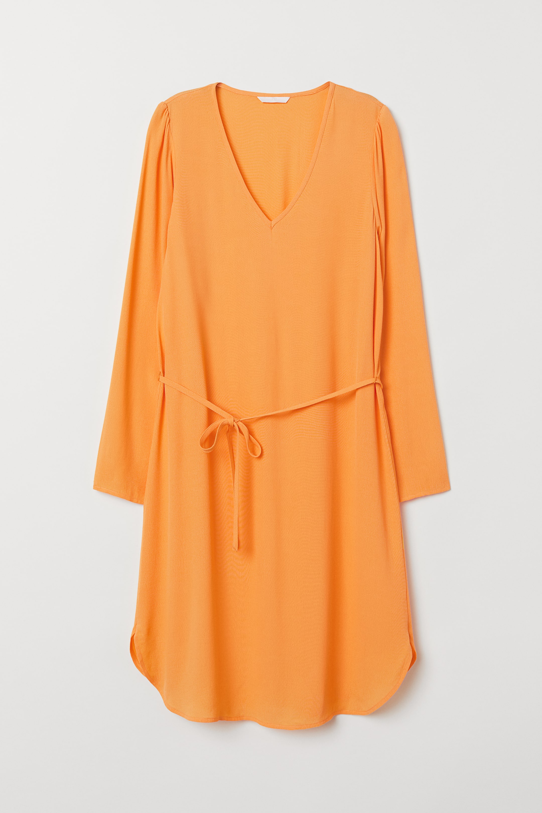 Jurk met V-hals Geel DAMES H&M NL