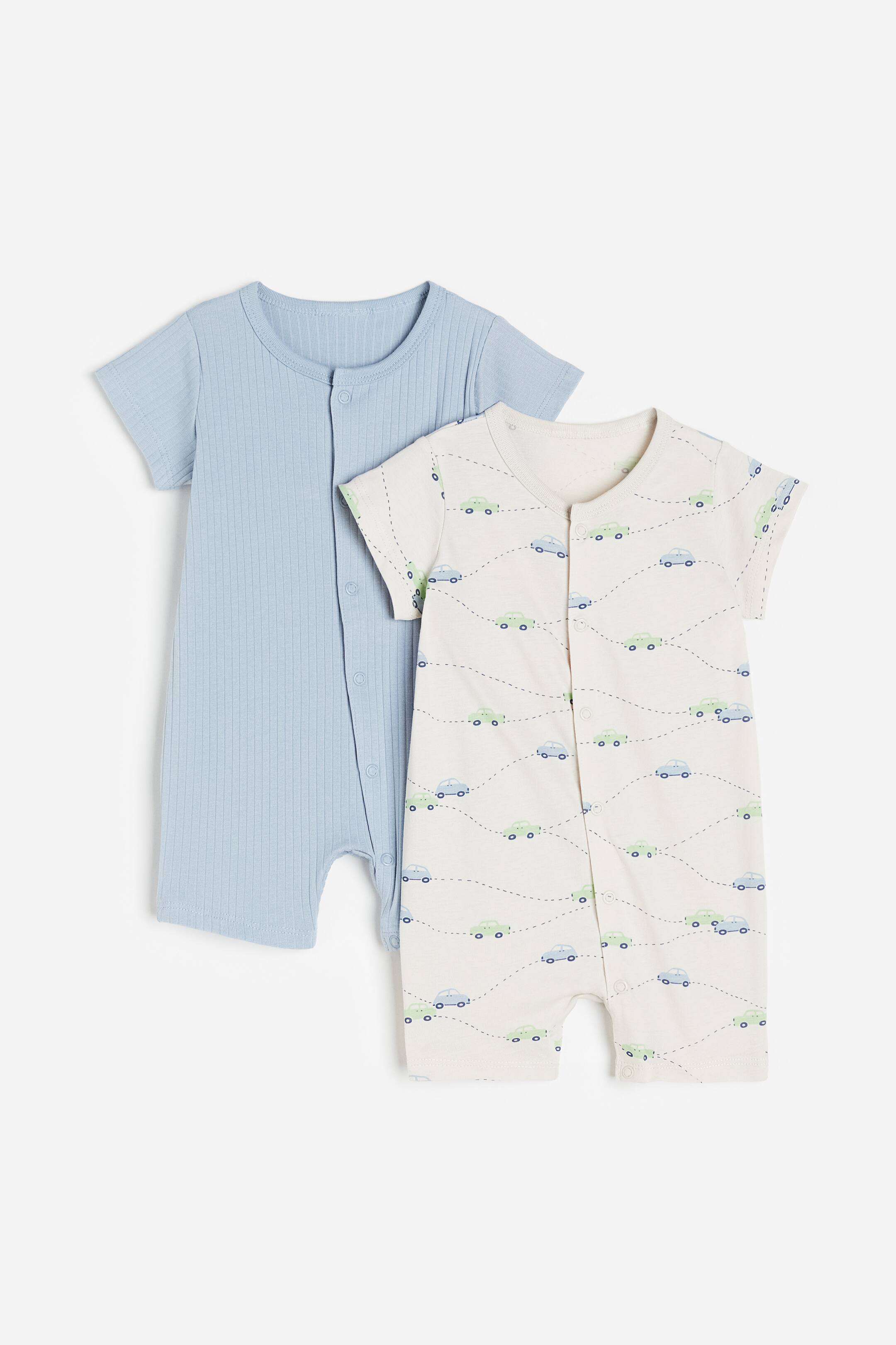View larger image: 2-pack Cotton Pajamas - Light blue/cars - Kids | H&M US 1