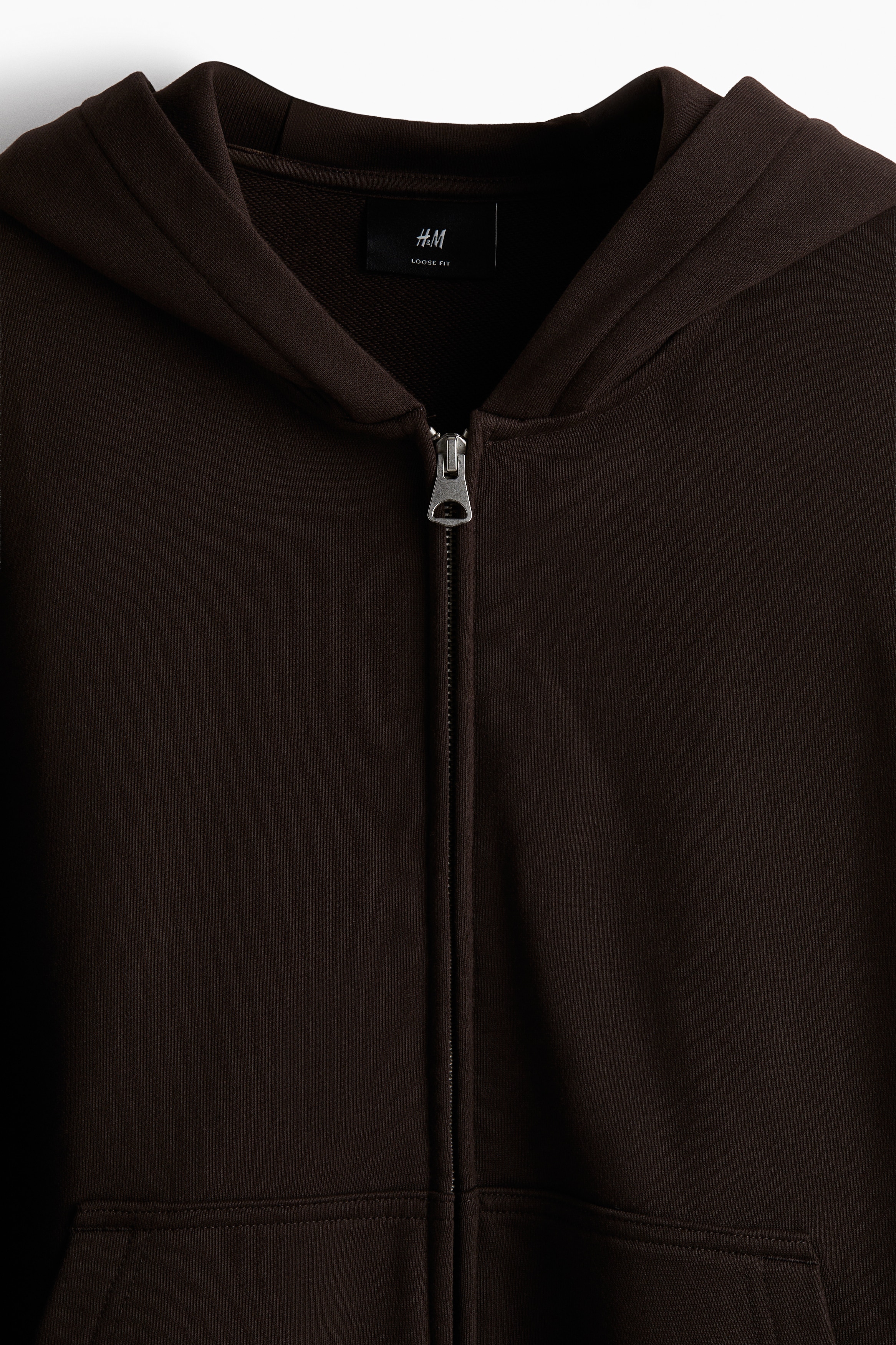 Loose Fit Boxy-style zip-through hoodie