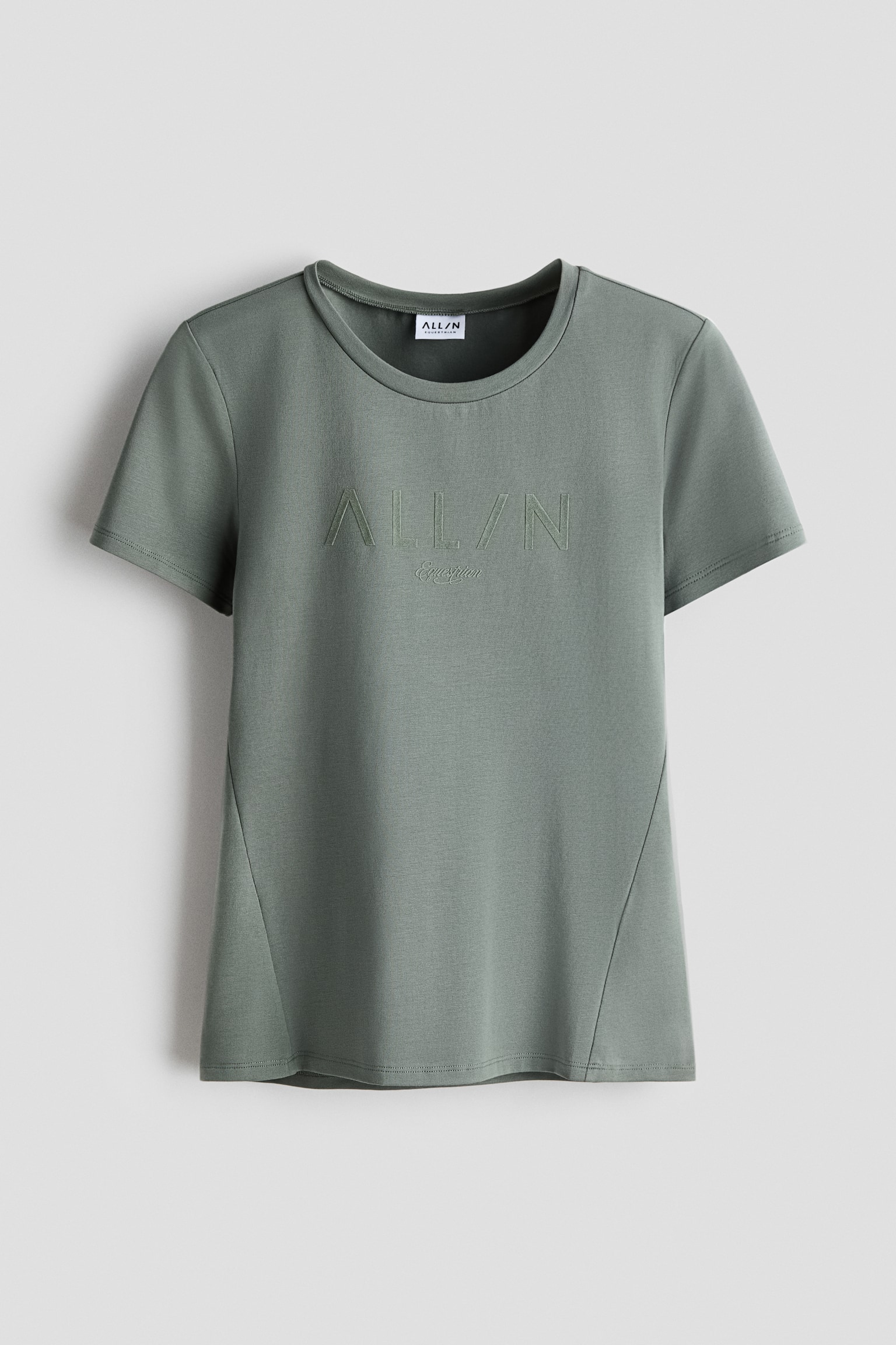 Slim Fit Sports T-shirt - Khaki green/Black - 2