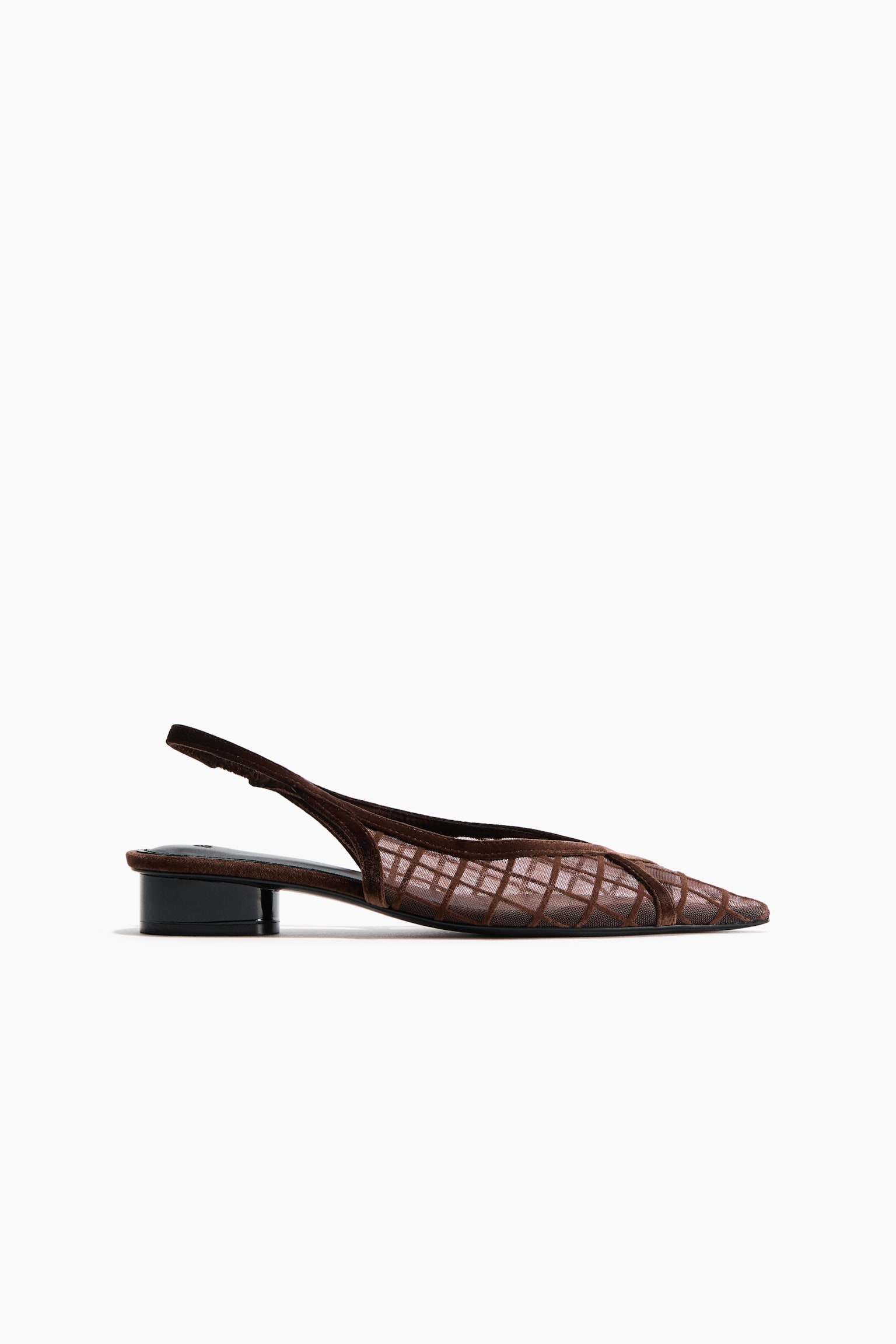 Женские туфли H&M Block-Heeled Slingbacks, цвет: Тёмный коричневый — фото 1