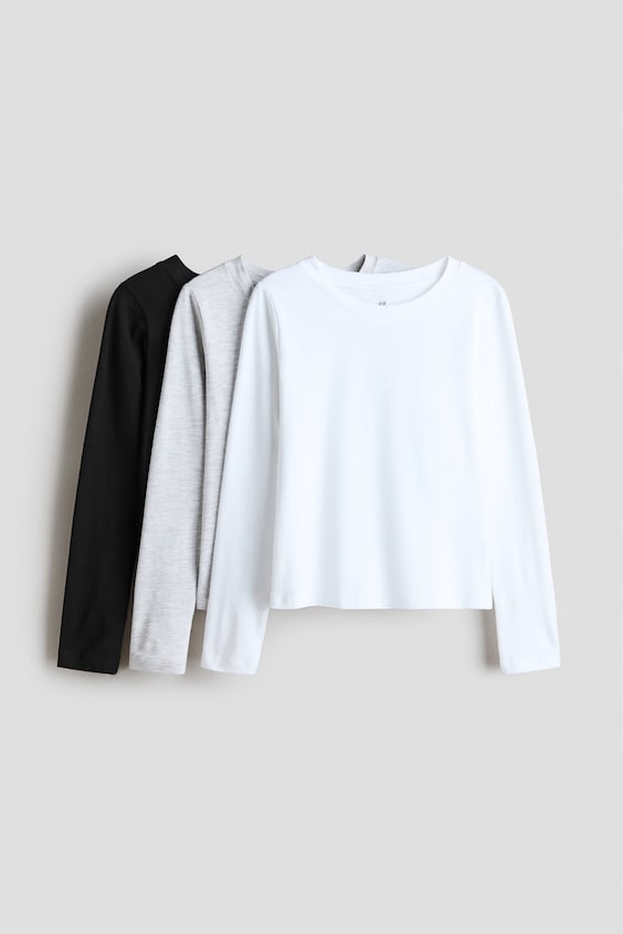 H&M 3-Pack Long-Sleeved T-Shirts