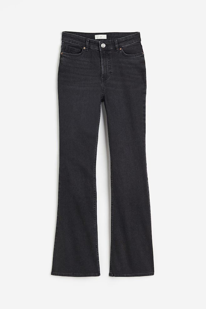 Flared High Jeans - Dark grey/Denim blue - 1