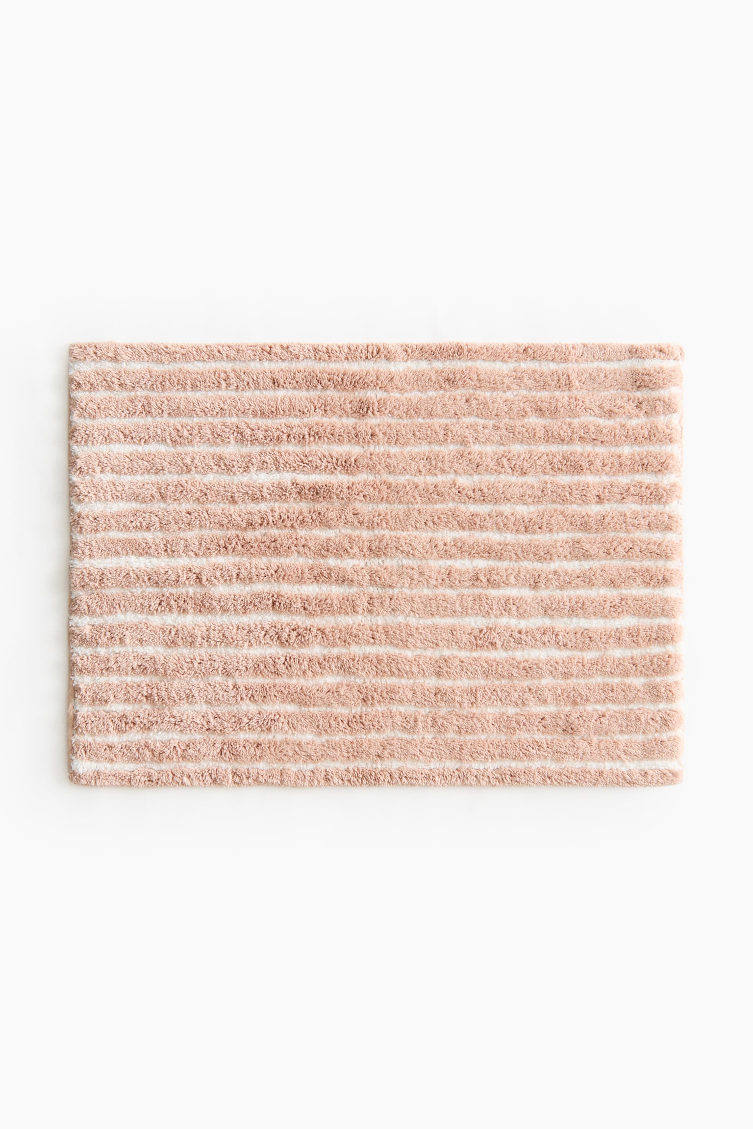 Tufted Cotton Bath Mat - Powder pink/striped/Light beige/striped/Light khaki green/striped