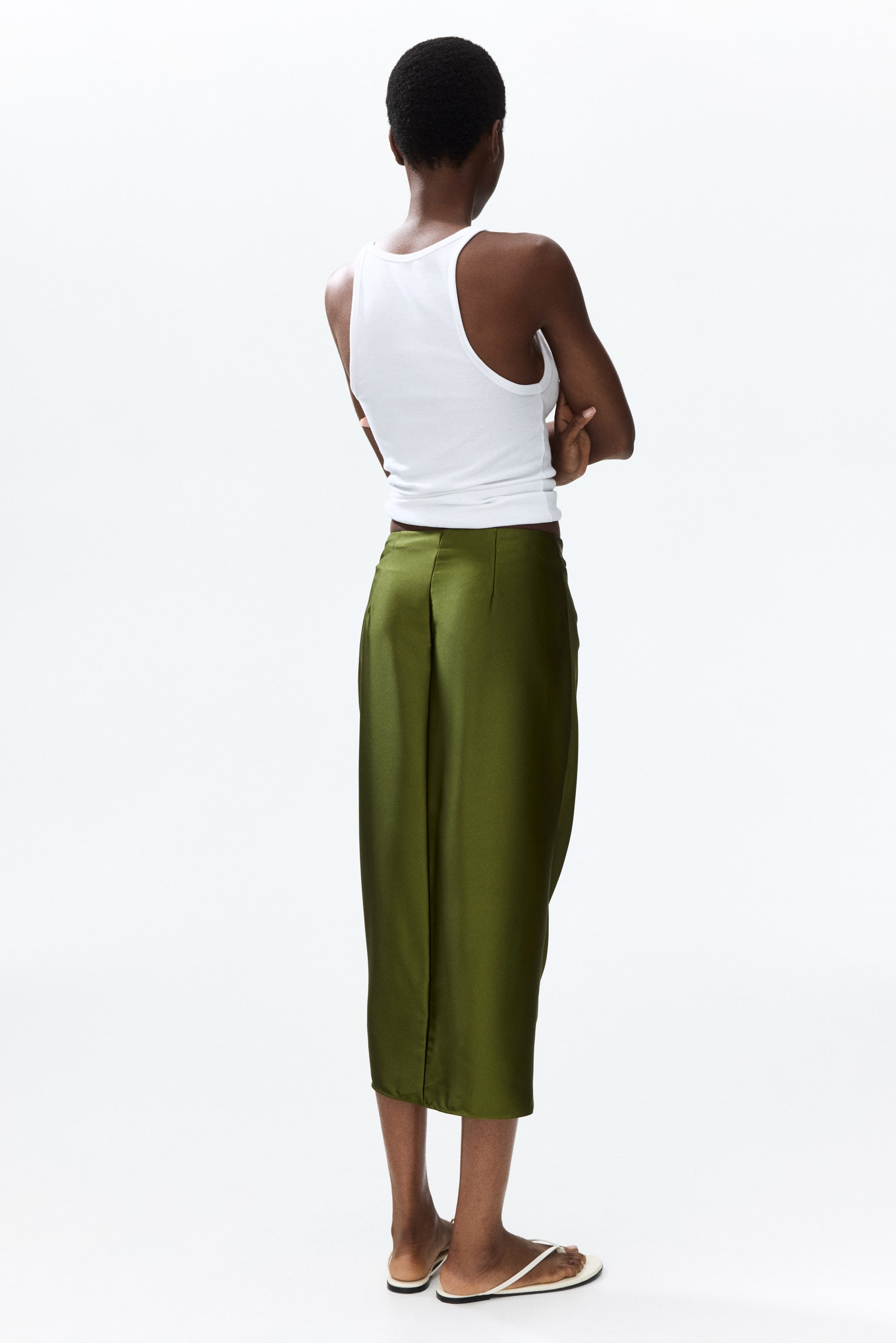 Jupe en satin à effet drapé