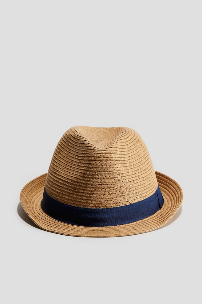 Cappello in paglia - Beige/blu navy/Beige - 1